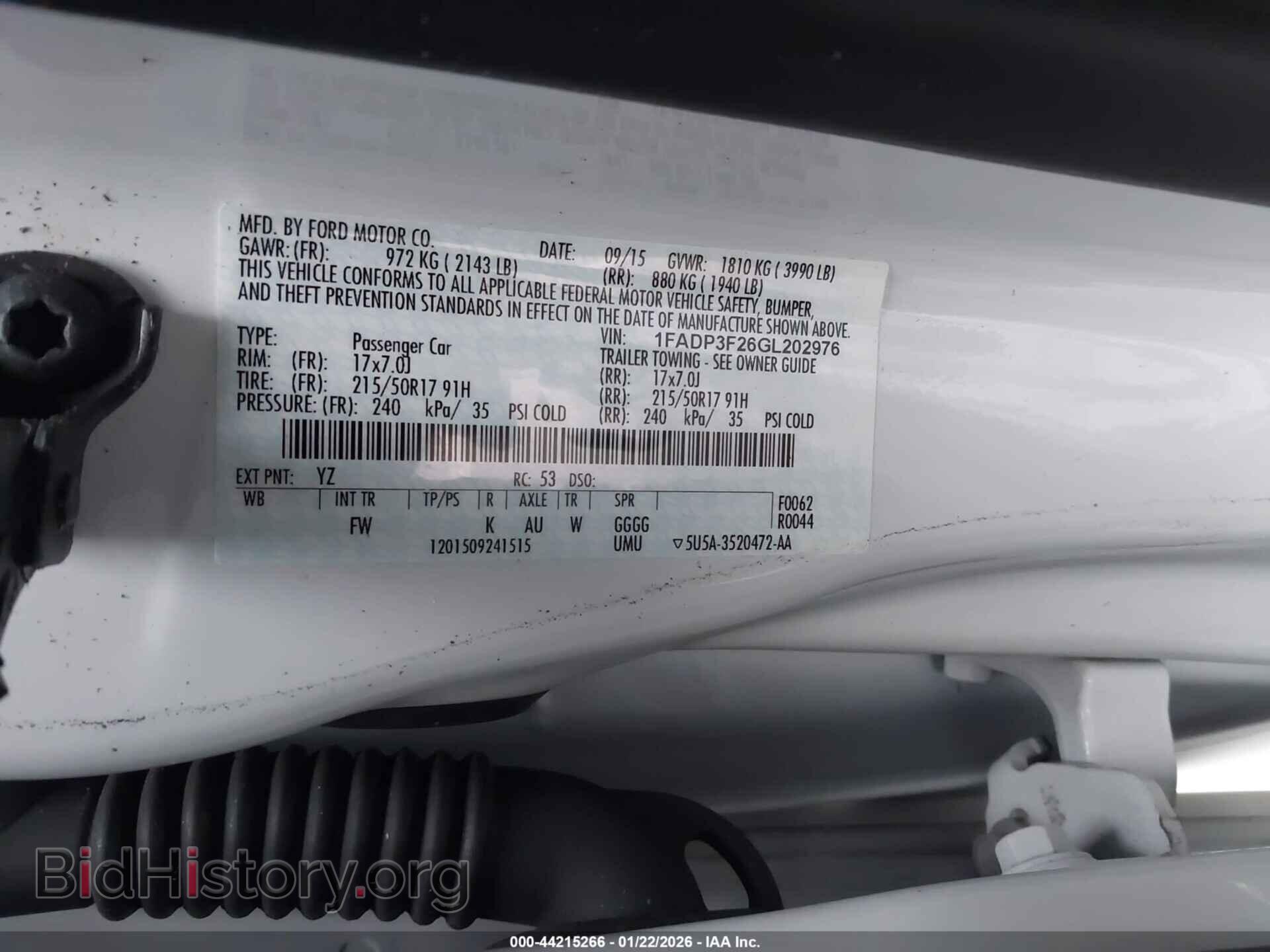 2016 FORD FOCUS - VIN: 1FADP3F26GL202976 - Фото 9