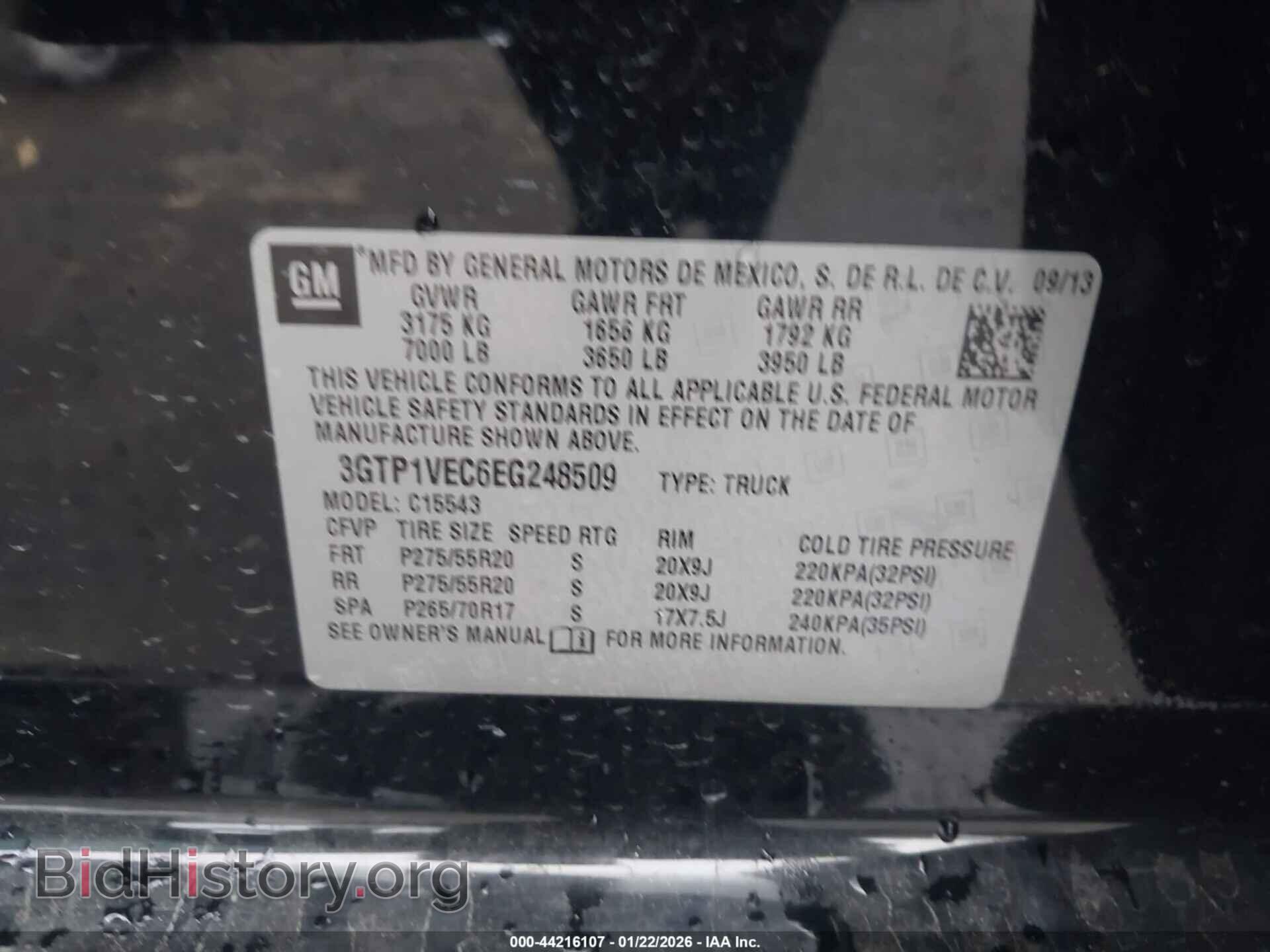 2014 GMC SIERRA 1500 - VIN: 3GTP1VEC6EG248509 - Фото 9