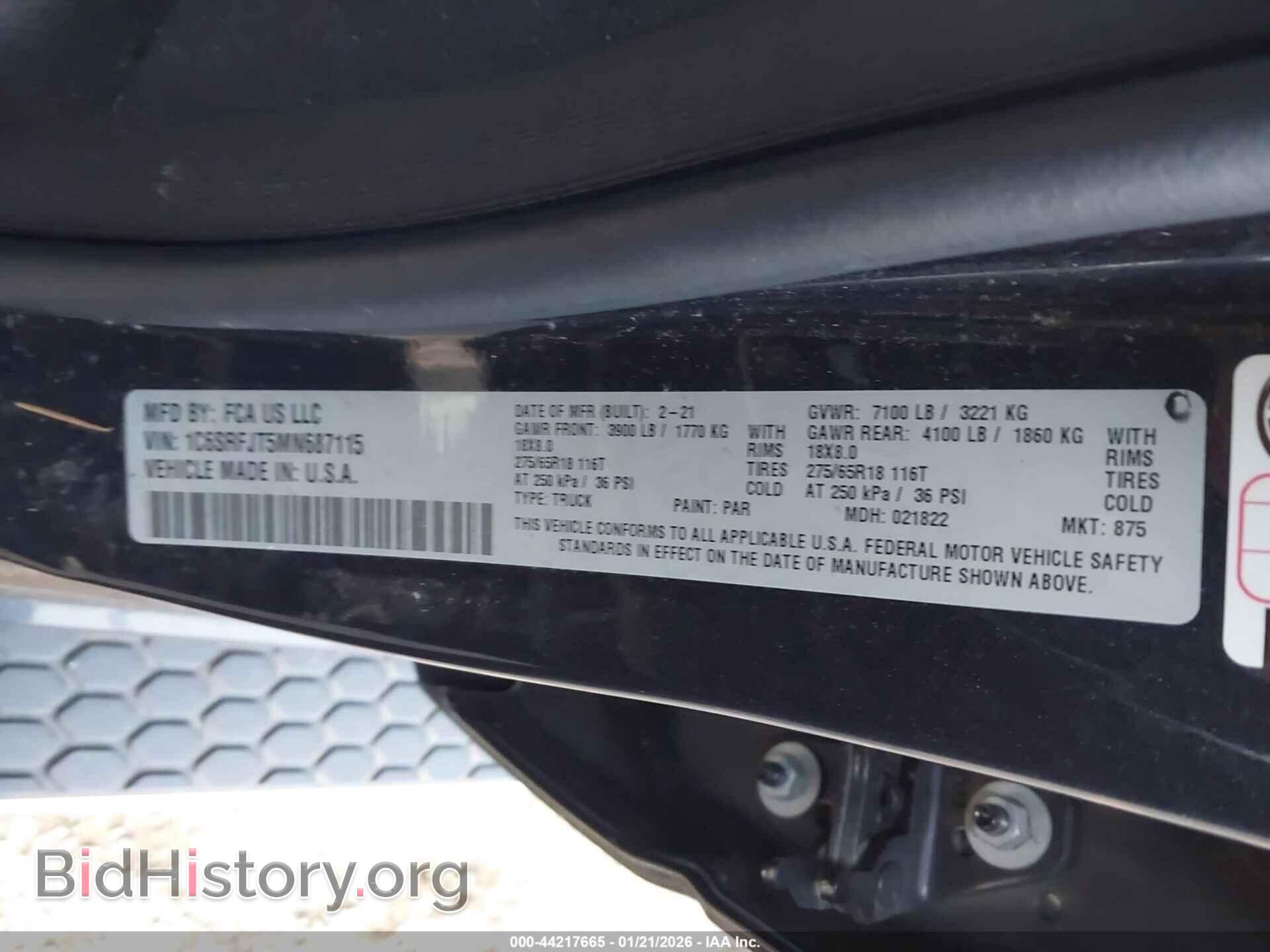 2021 RAM 1500 - VIN: 1C6SRFJT5MN687115 - Фото 9