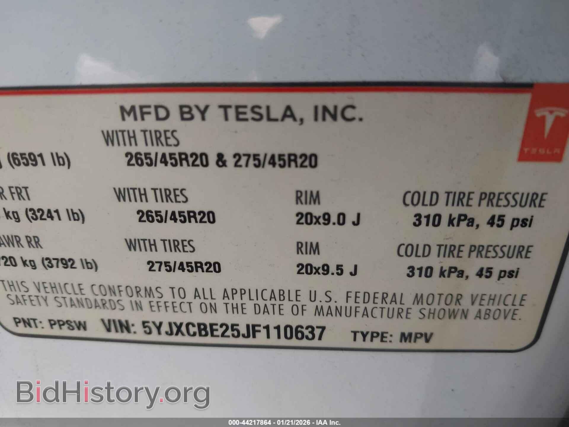2018 TESLA MODEL X - VIN: 5YJXCBE25JF110637 - Фото 9