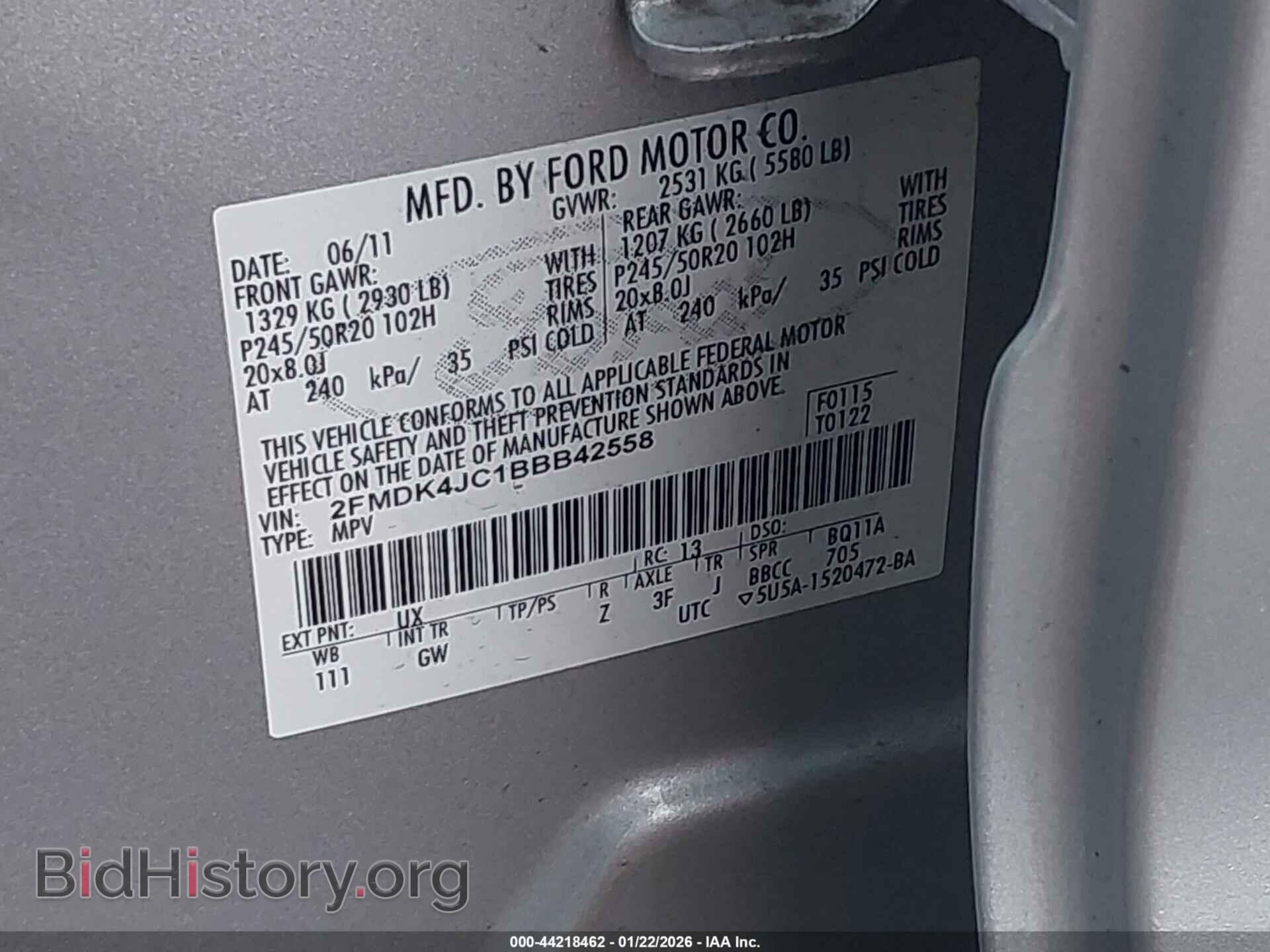 2011 FORD EDGE - VIN: 2FMDK4JC1BBB42558 - Photo 9