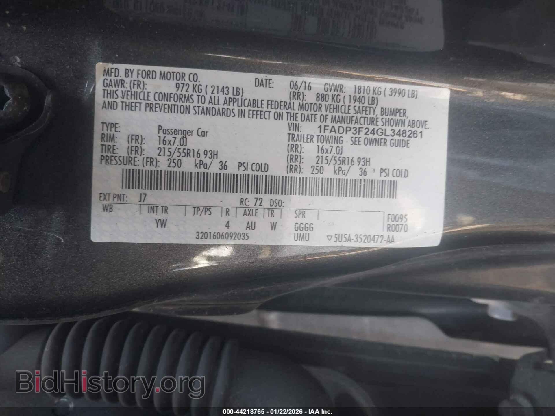 2016 FORD FOCUS - VIN: 1FADP3F24GL348261 - Фото 9
