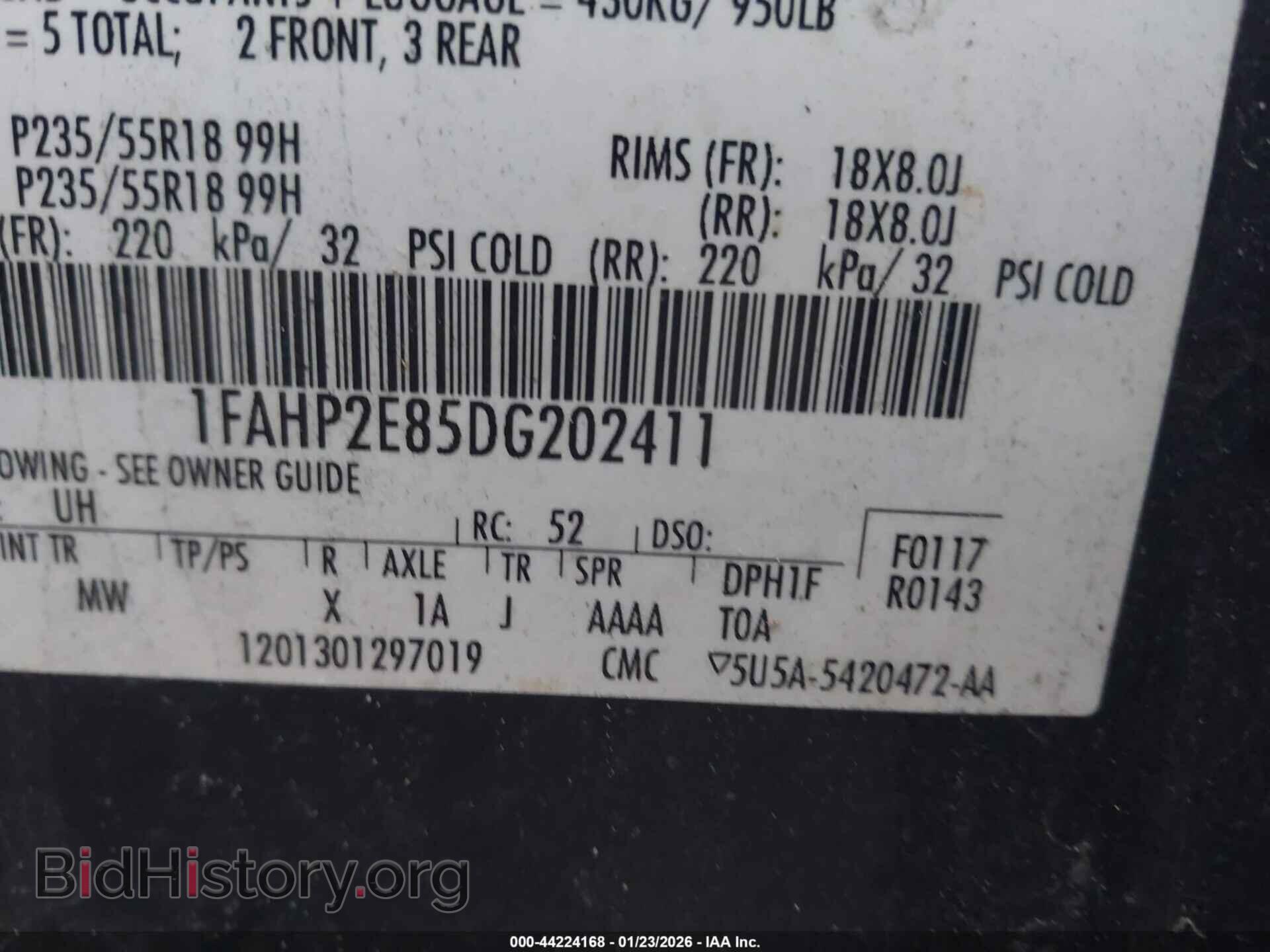 2013 FORD TAURUS - VIN: 1FAHP2E85DG202411 - Photo 9