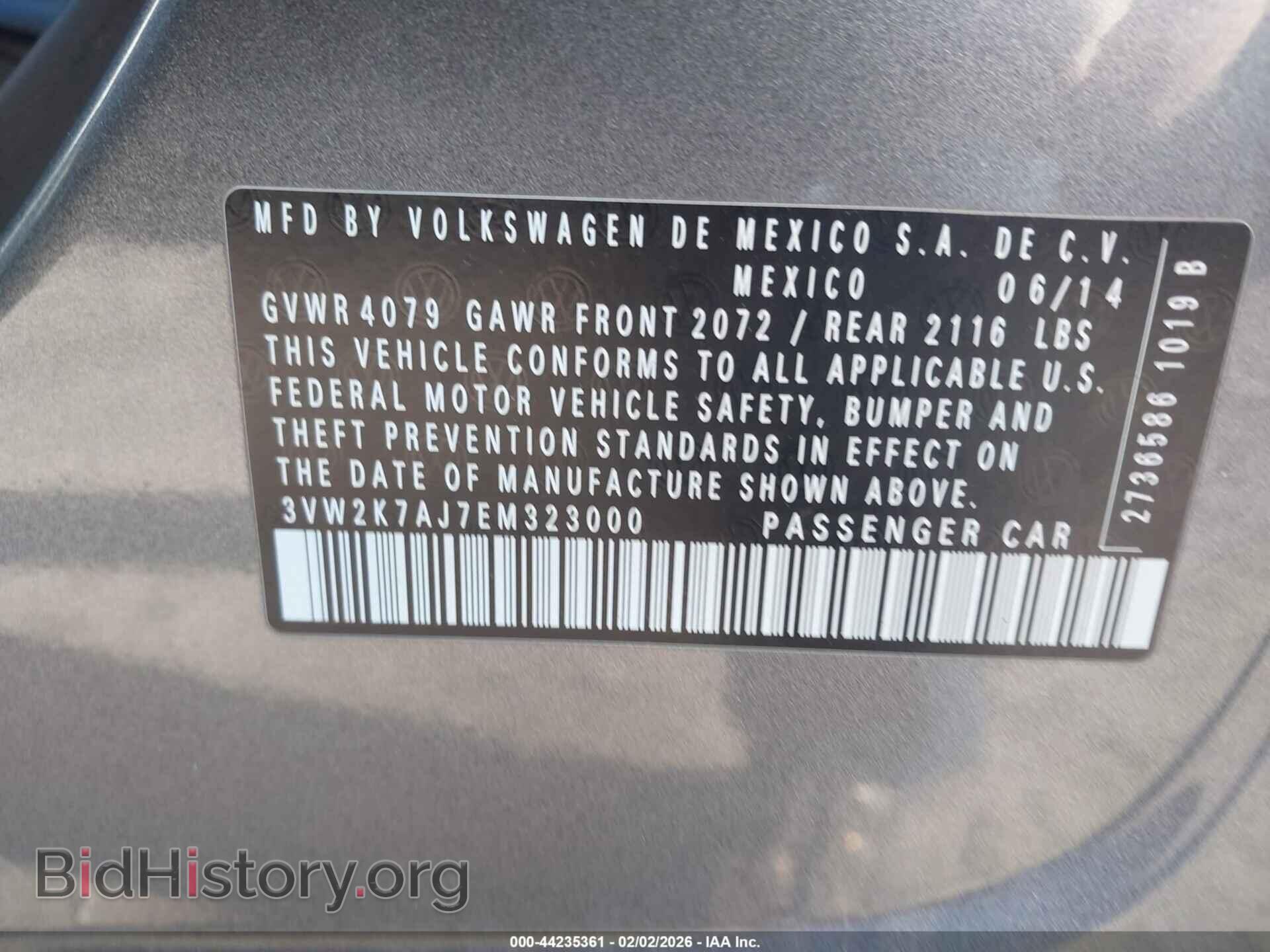 2014 VOLKSWAGEN JETTA - VIN: 3VW2K7AJ7EM323000 - Фото 9