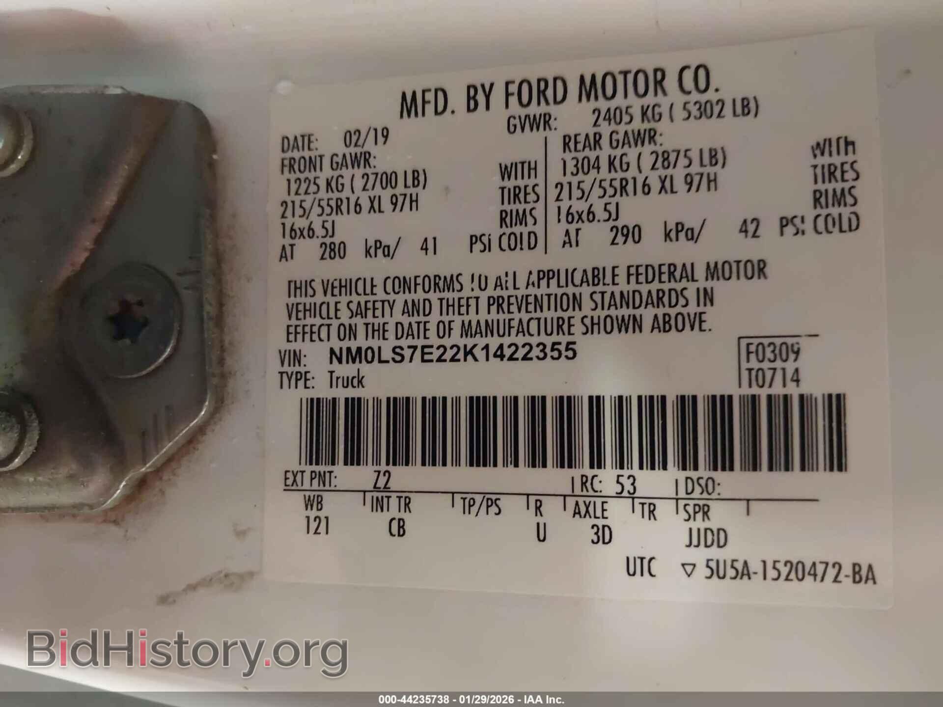 2019 FORD TRANSIT CONNECT - VIN: NM0LS7E22K1422355 - Фото 9