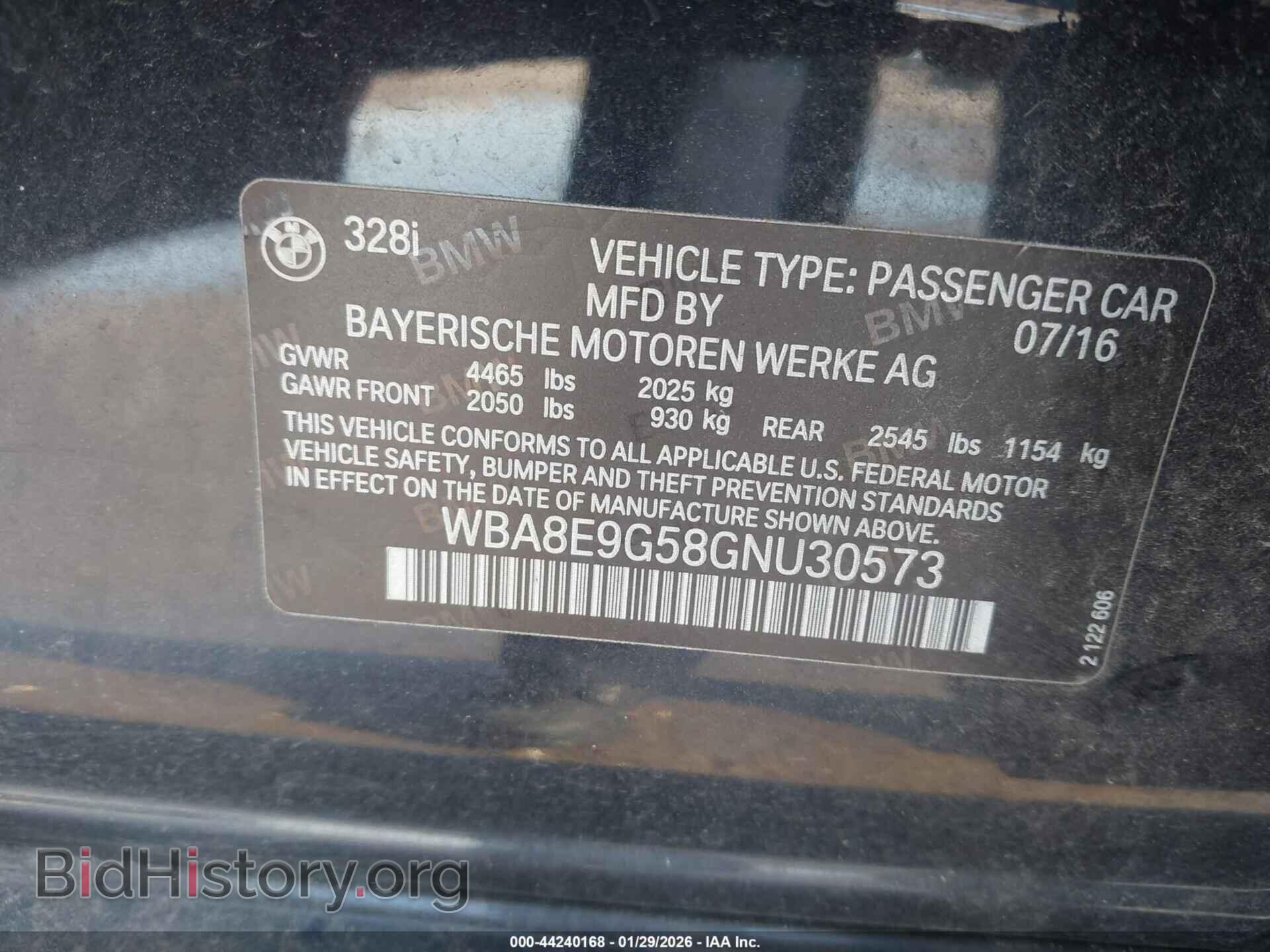 2016 BMW 328I - VIN: WBA8E9G58GNU30573 - Фото 9