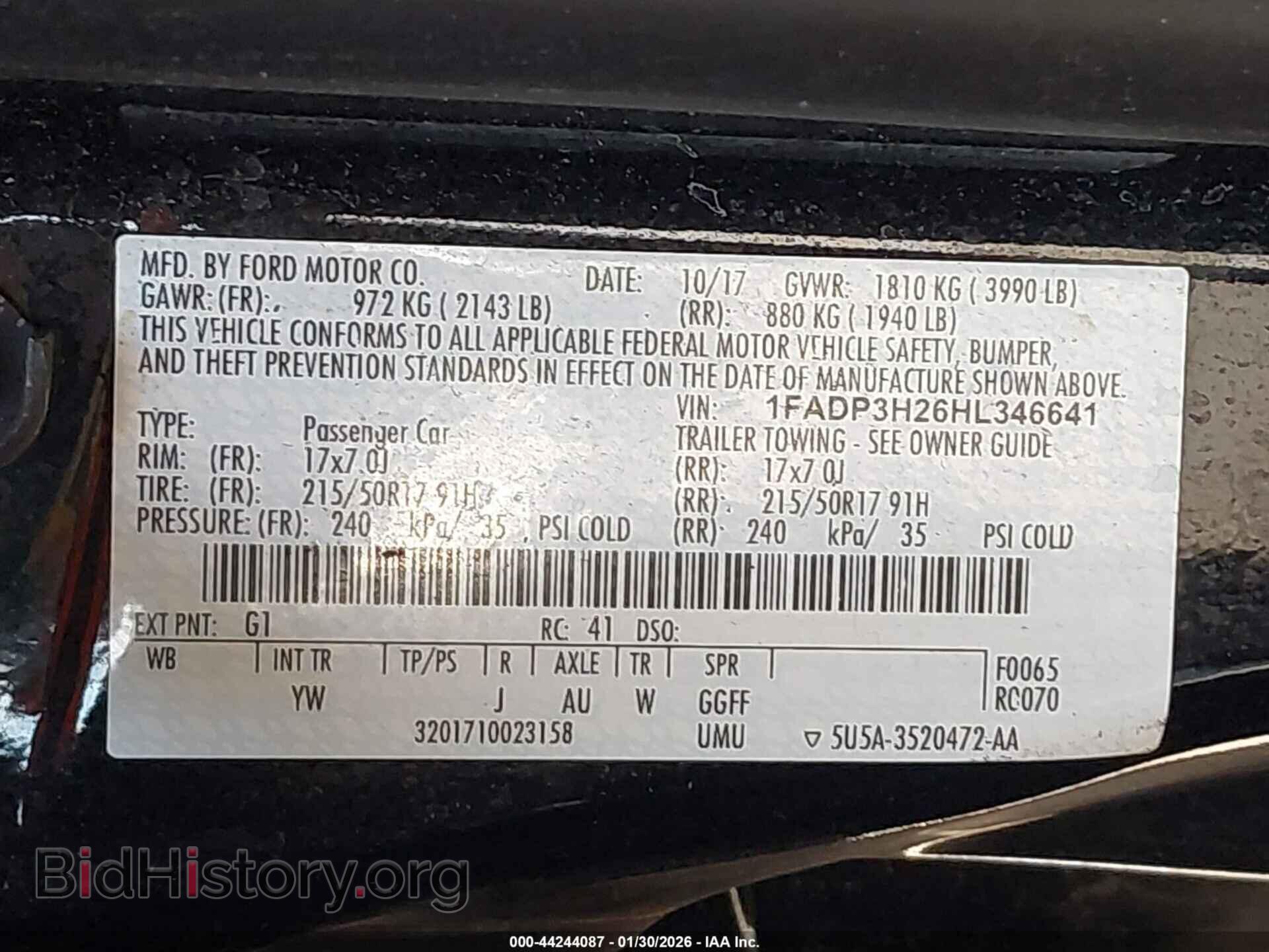 2017 FORD FOCUS - VIN: 1FADP3H26HL346641 - Photo 9