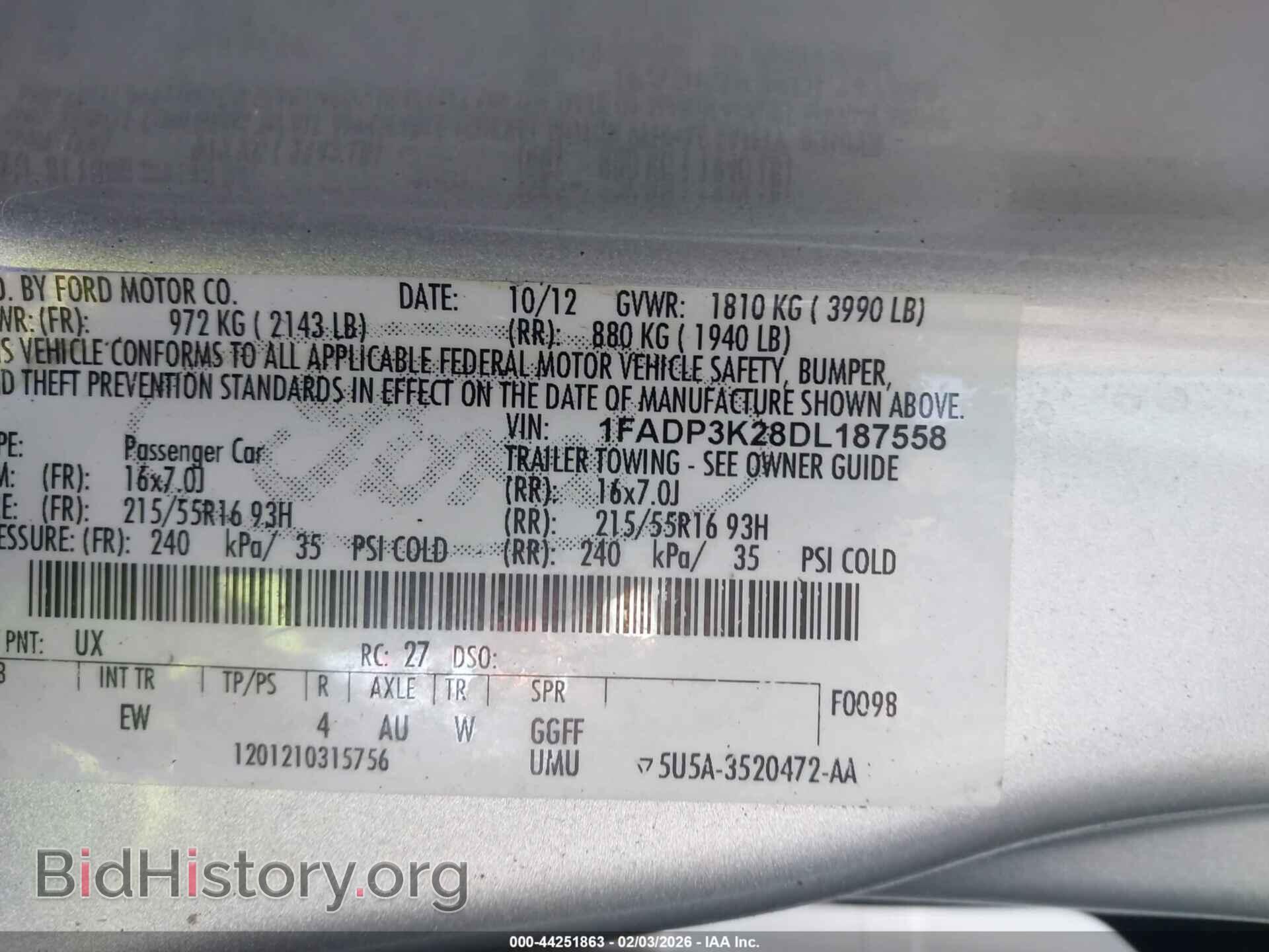 2013 FORD FOCUS - VIN: 1FADP3K28DL187558 - Фото 9