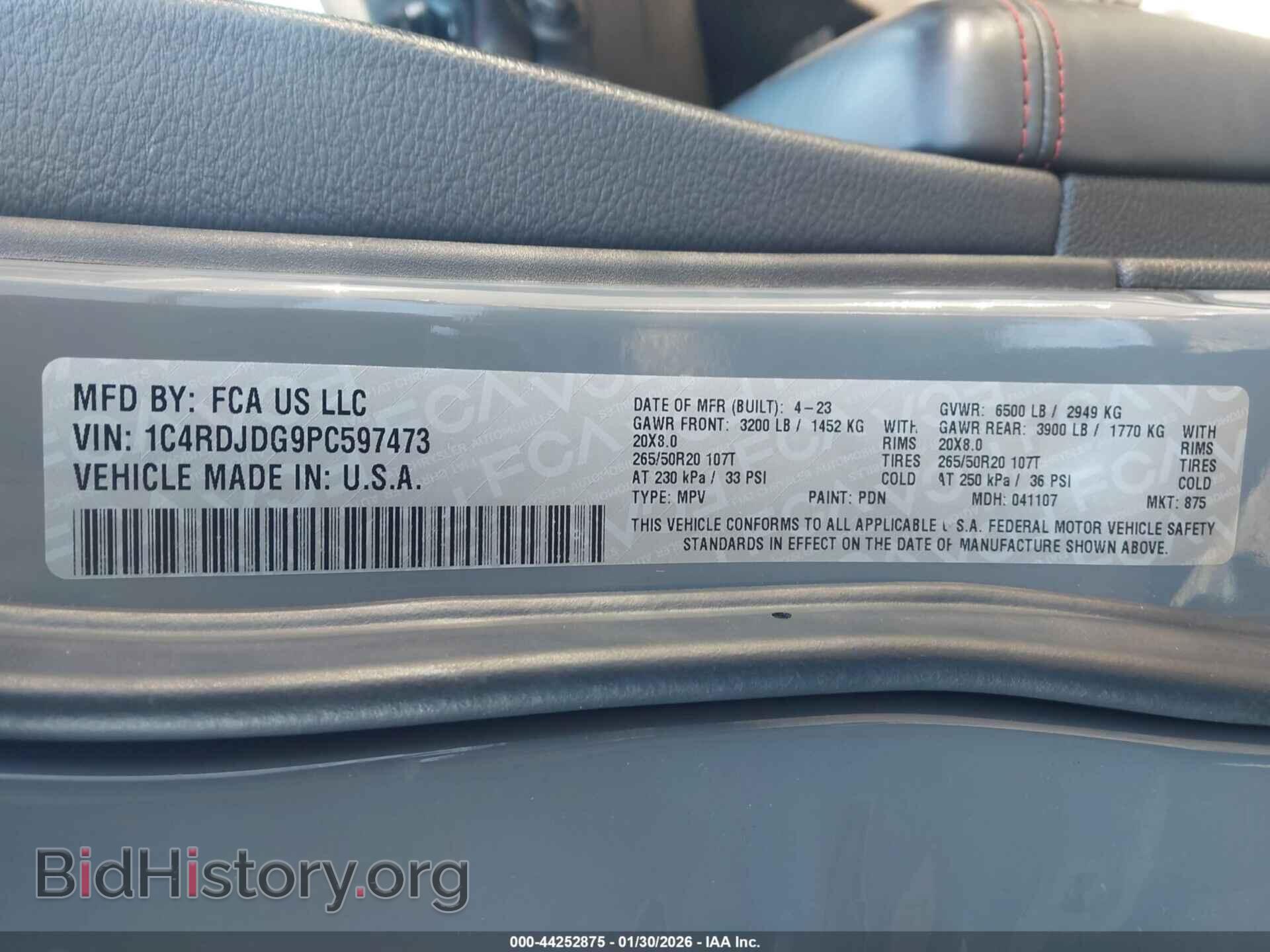2023 DODGE DURANGO - VIN: 1C4RDJDG9PC597473 - Фото 9