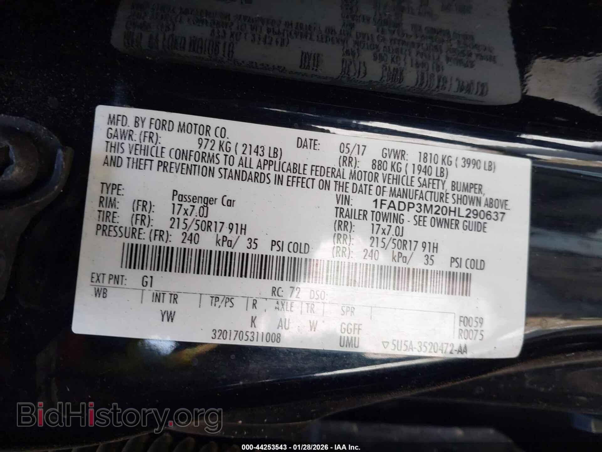 2017 FORD FOCUS - VIN: 1FADP3M20HL290637 - Photo 9