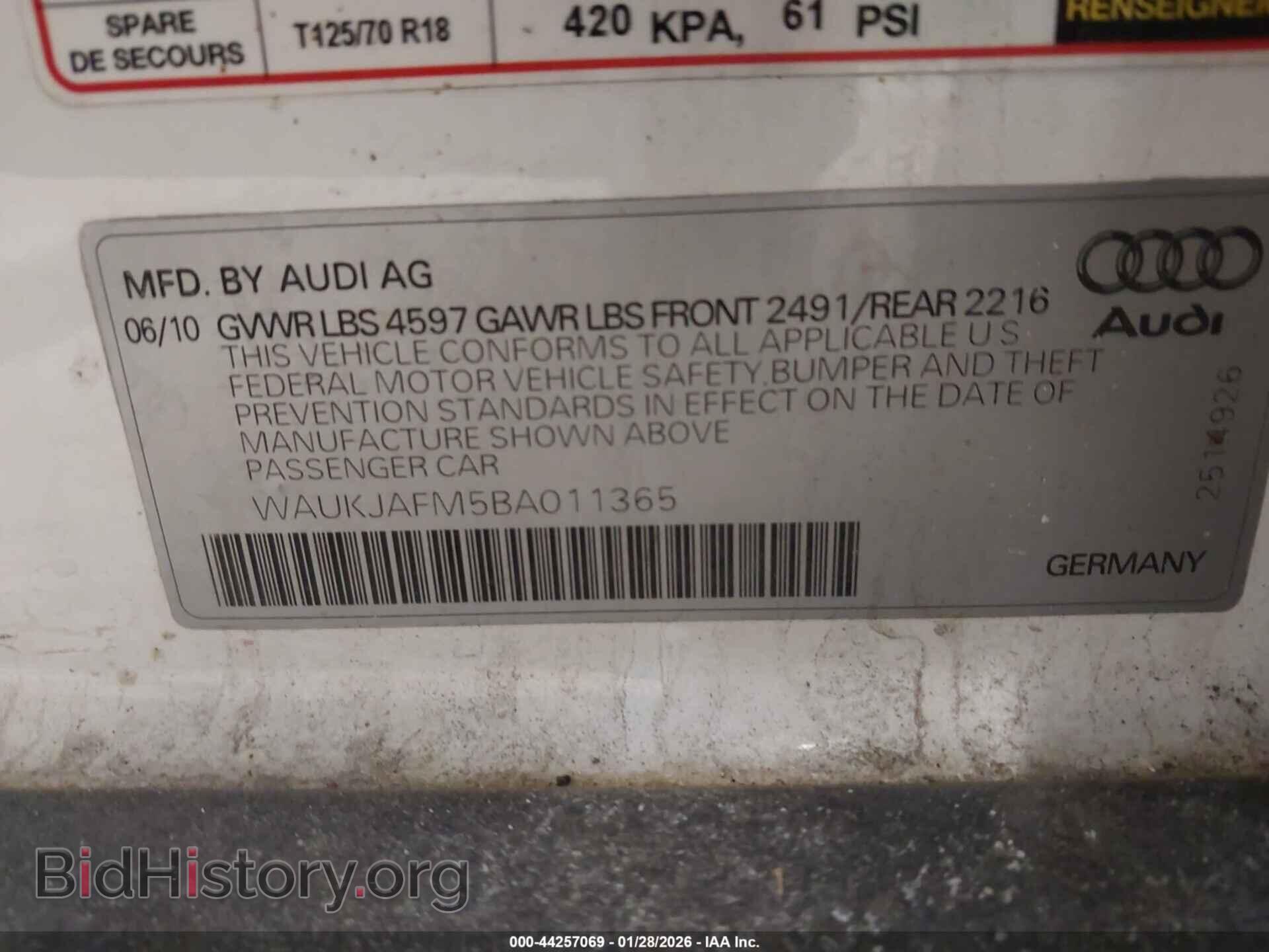 2011 AUDI A3 - VIN: WAUKJAFM5BA011365 - Фото 9
