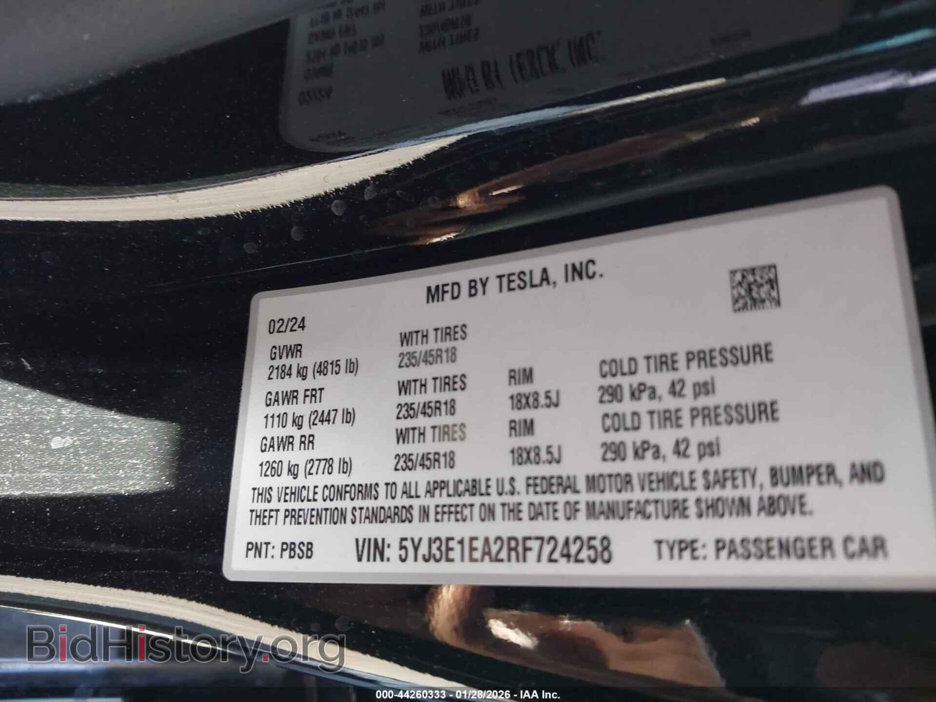 2024 TESLA MODEL 3 - VIN: 5YJ3E1EA2RF724258 - Photo 9