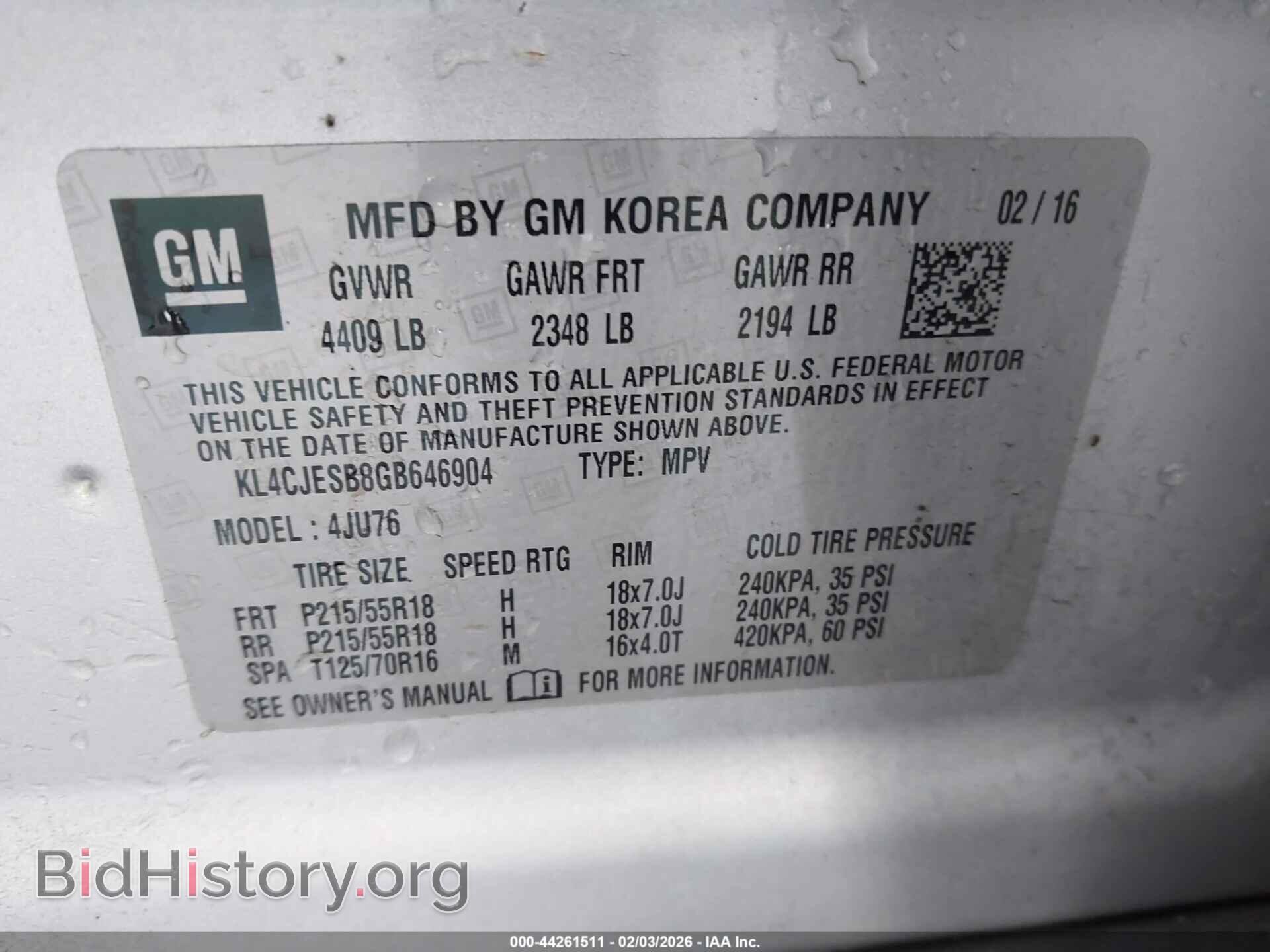 2016 BUICK ENCORE - VIN: KL4CJESB8GB646904 - Photo 9