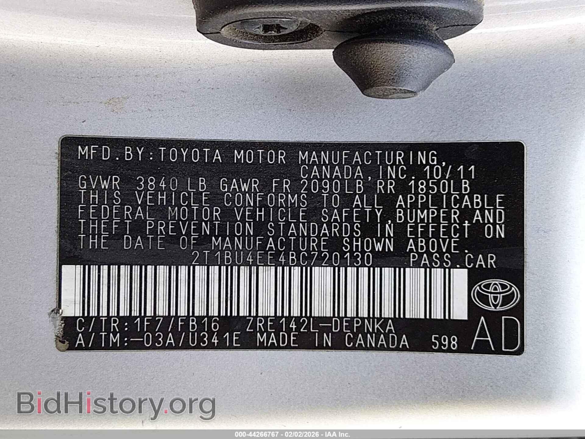 2011 TOYOTA COROLLA - VIN: 2T1BU4EE4BC720130 - Фото 9
