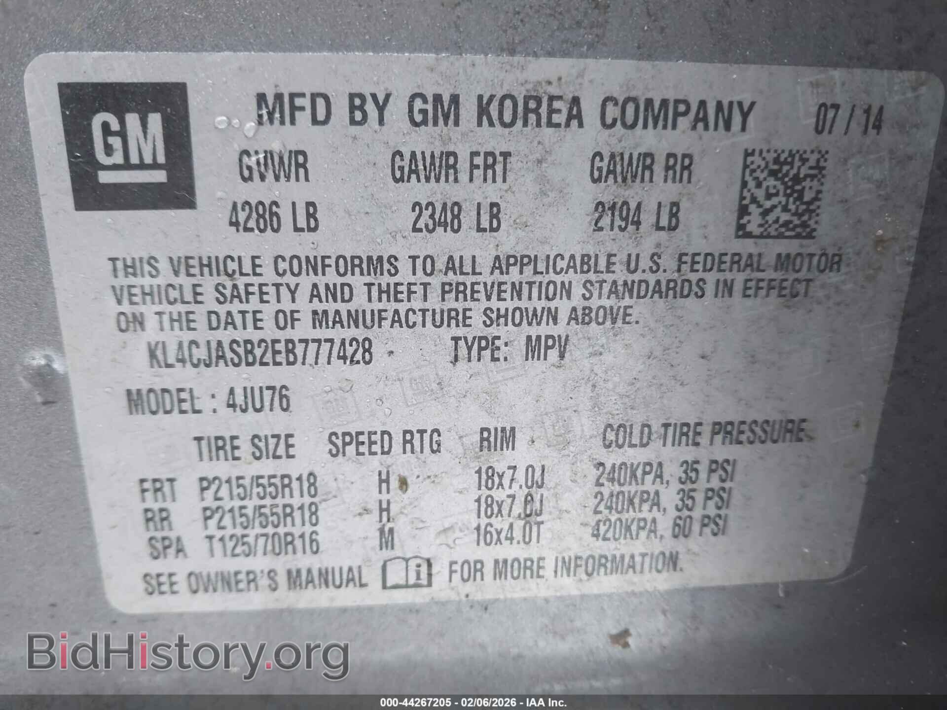2014 BUICK ENCORE - VIN: KL4CJASB2EB777428 - Photo 9