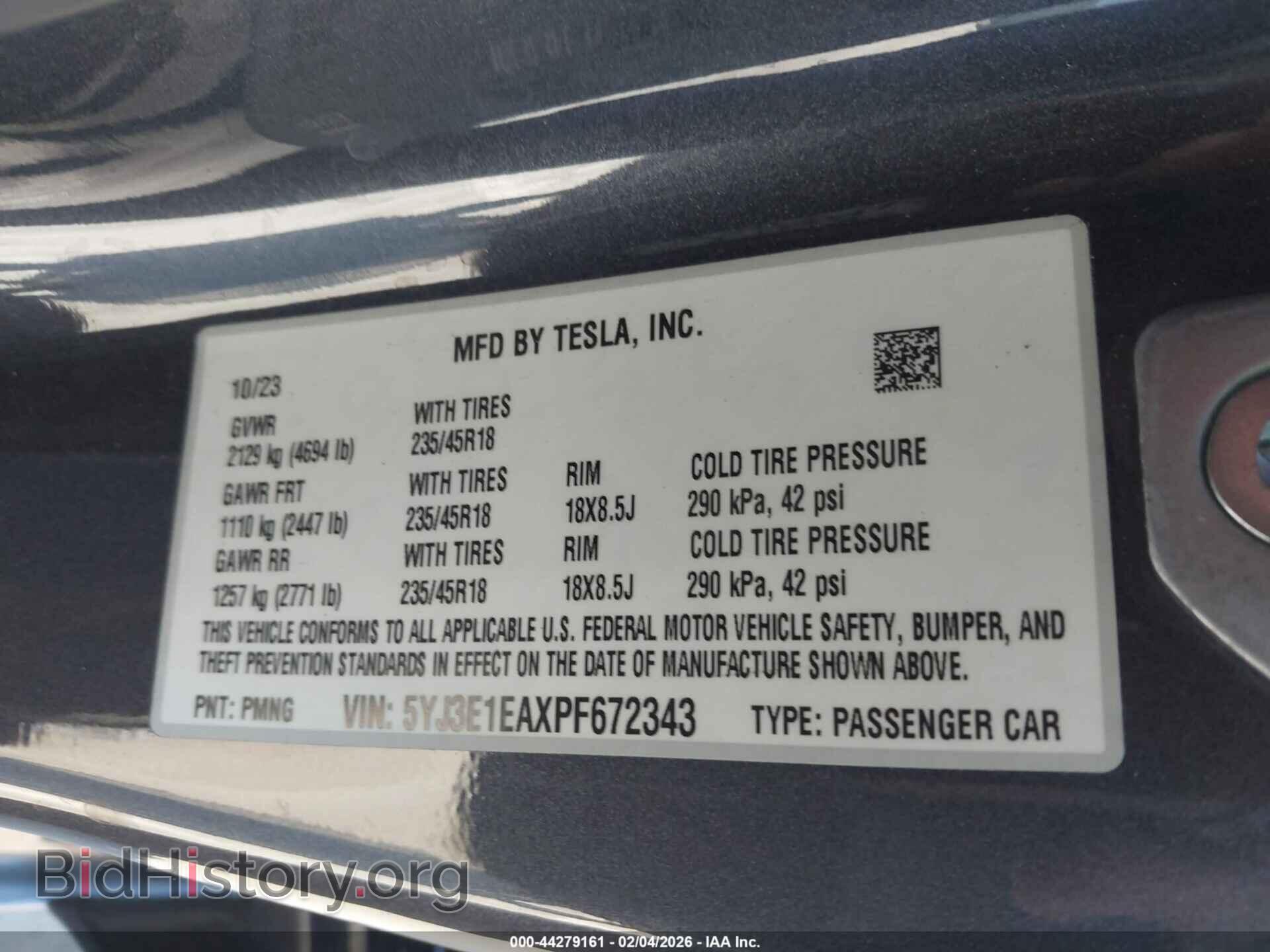 2023 TESLA MODEL 3 - VIN: 5YJ3E1EAXPF672343 - Фото 9