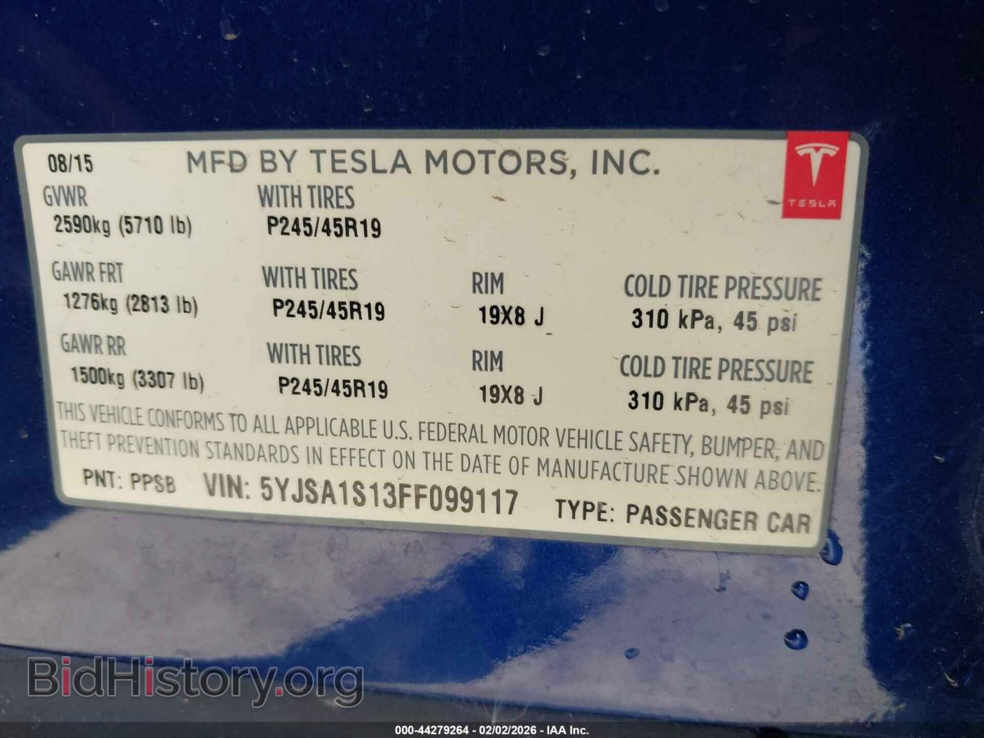 2015 TESLA MODEL S - VIN: 5YJSA1S13FF099117 - Photo 9