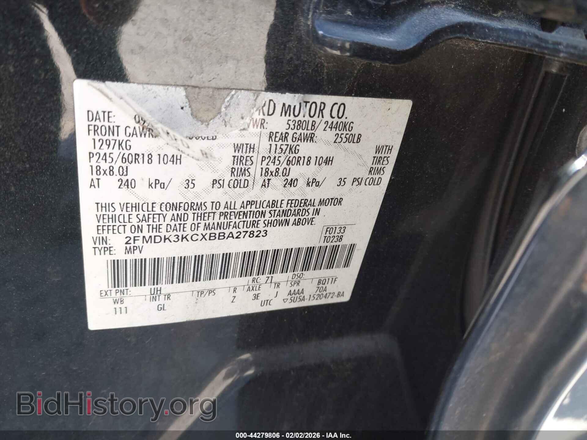 2011 FORD EDGE - VIN: 2FMDK3KCXBBA27823 - Photo 9