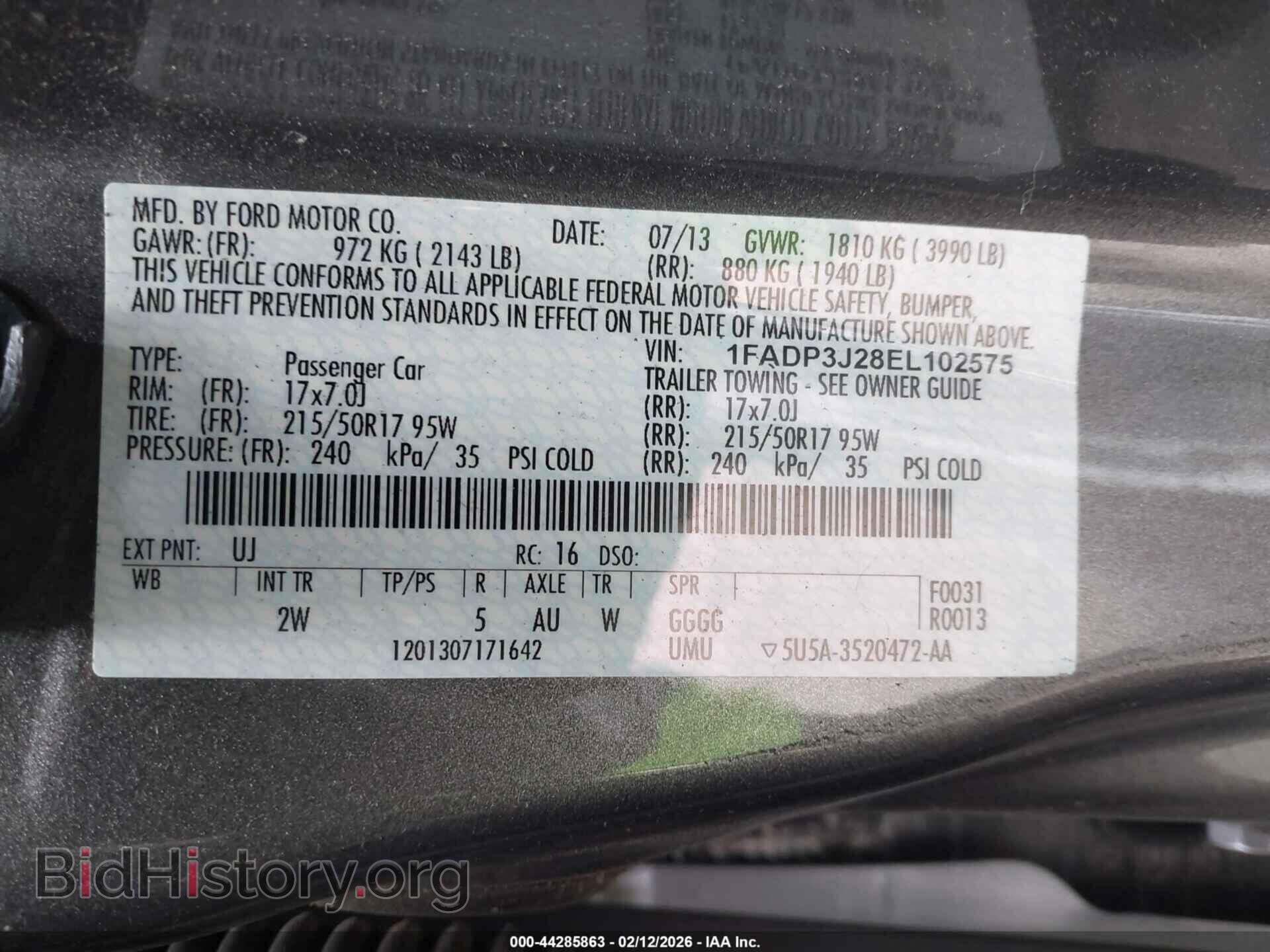 2014 FORD FOCUS - VIN: 01FADP328EL102757 - Фото 9