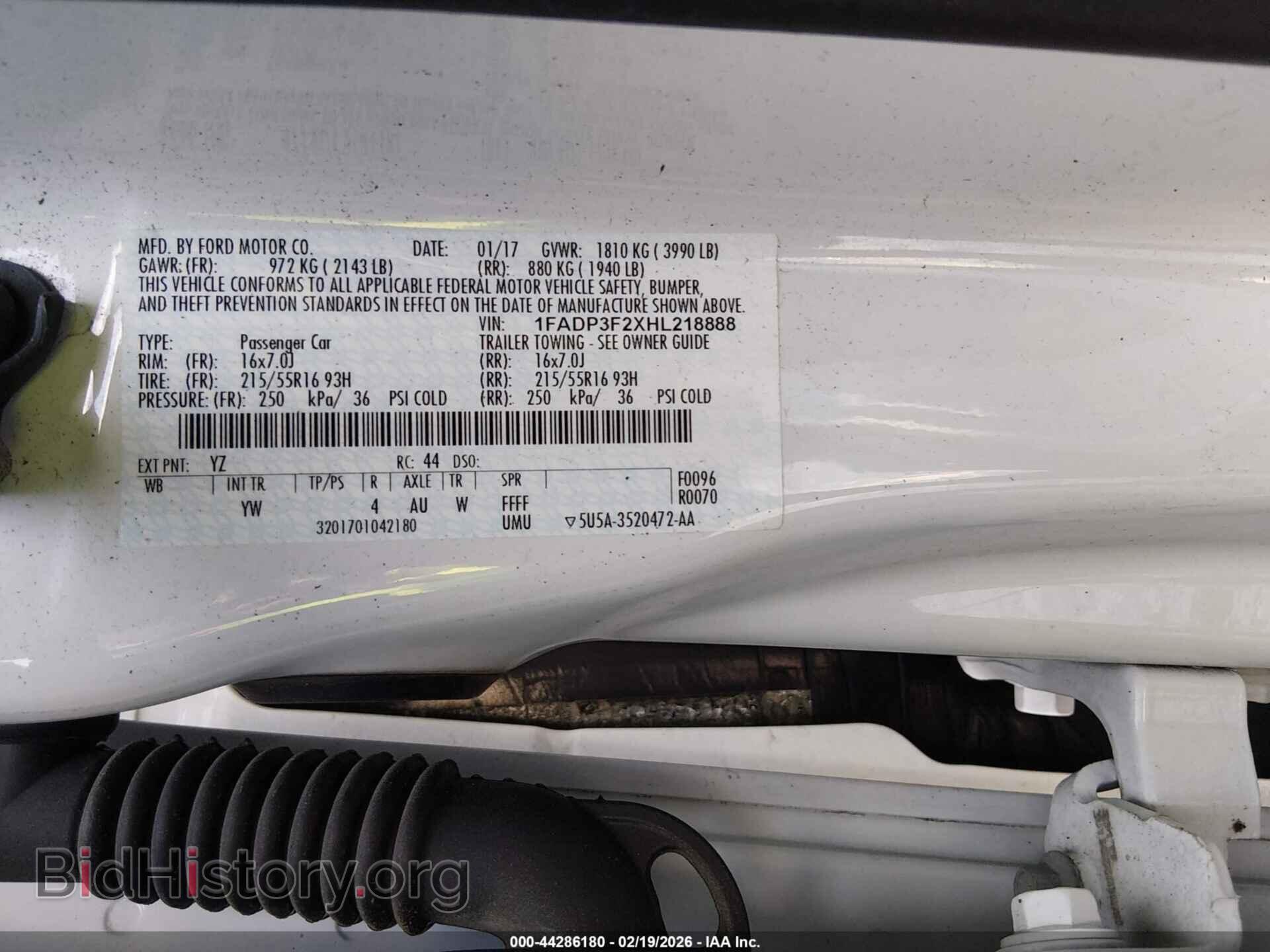 2017 FORD FOCUS - VIN: 1FADP3F2XHL218888 - Фото 9