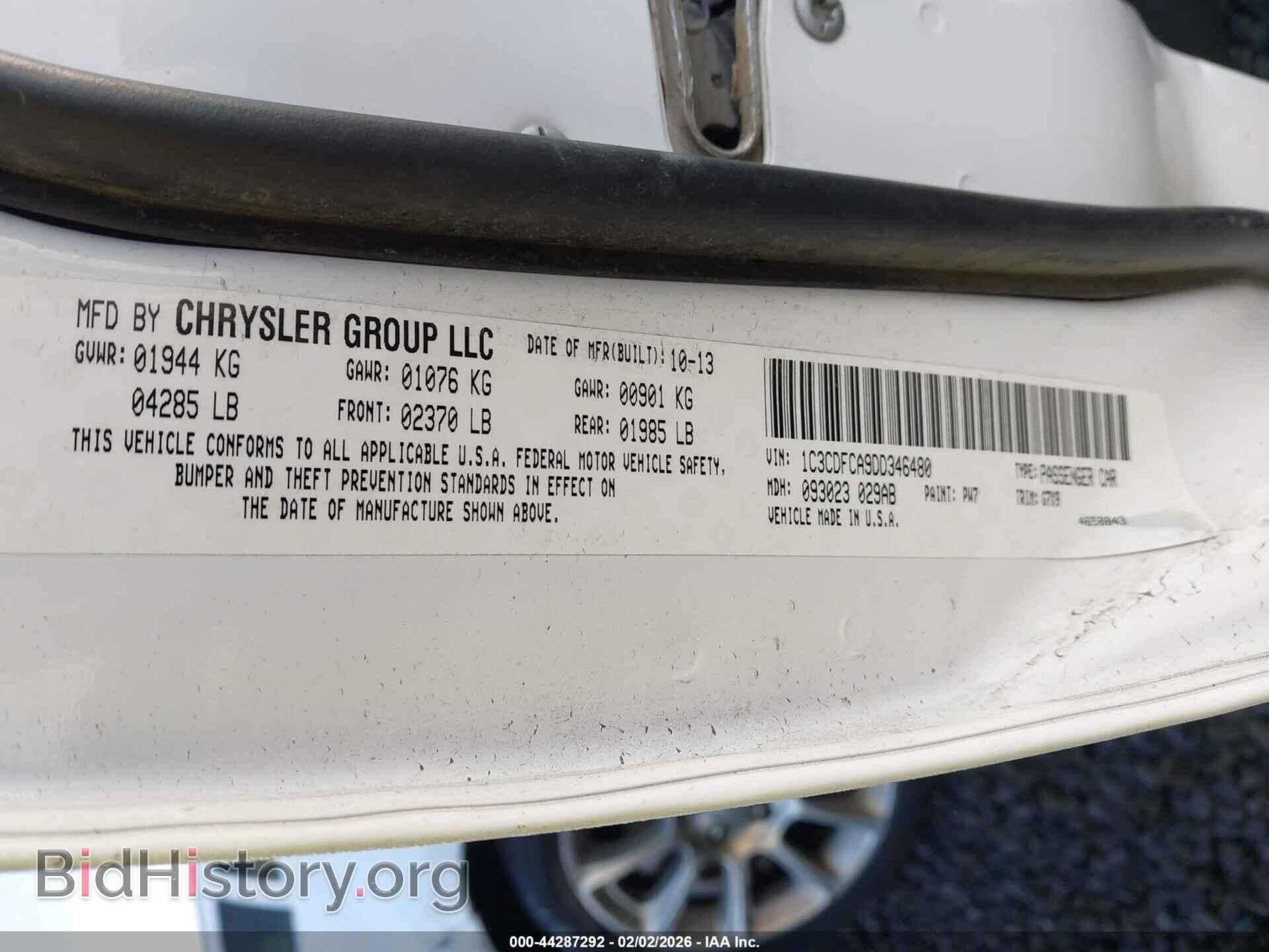 2013 DODGE DART - VIN: 1C3CDFCA9DD346480 - Photo 9