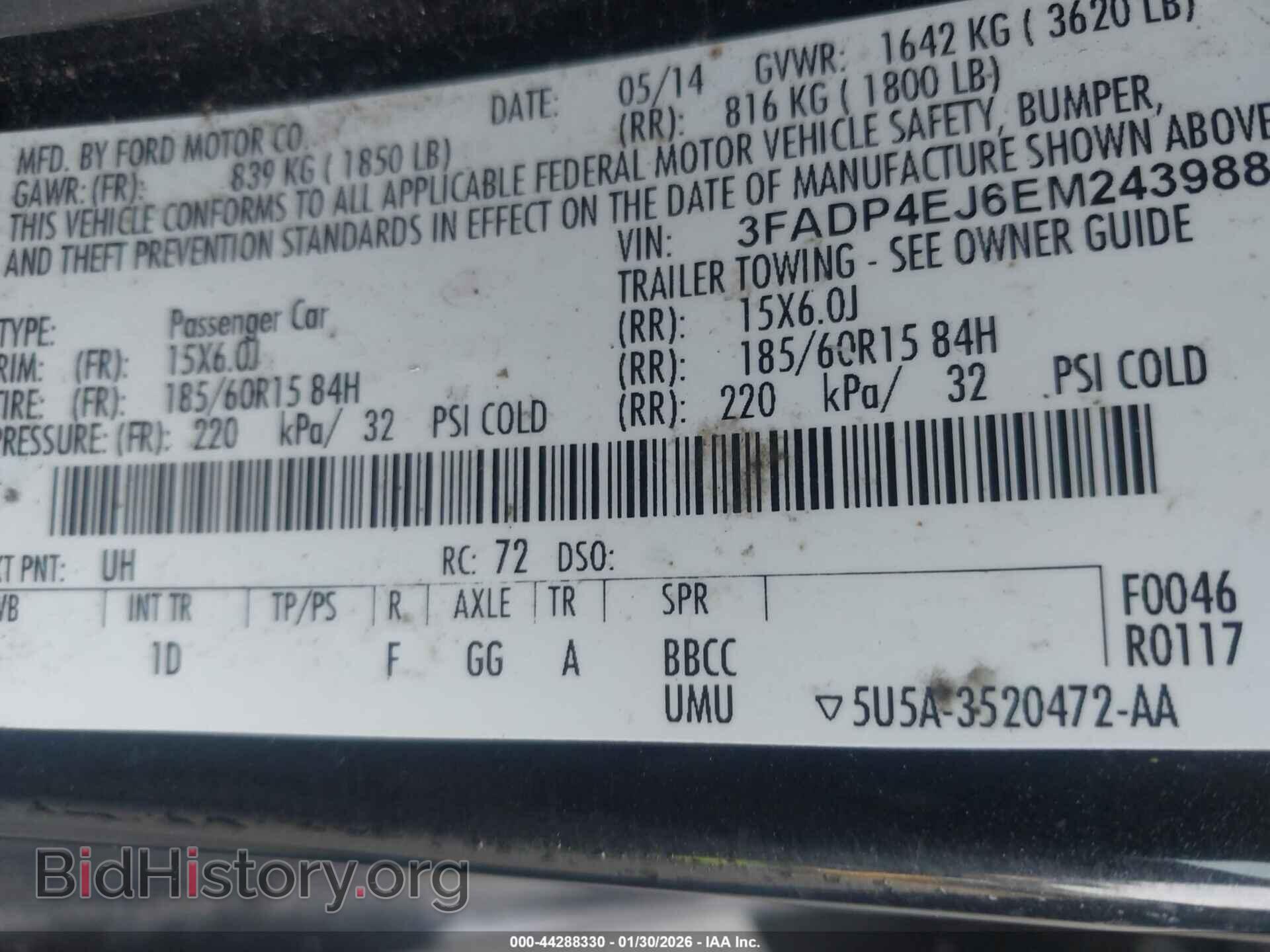 2014 FORD FIESTA - VIN: 3FADP4EJ6EM243988 - Photo 9