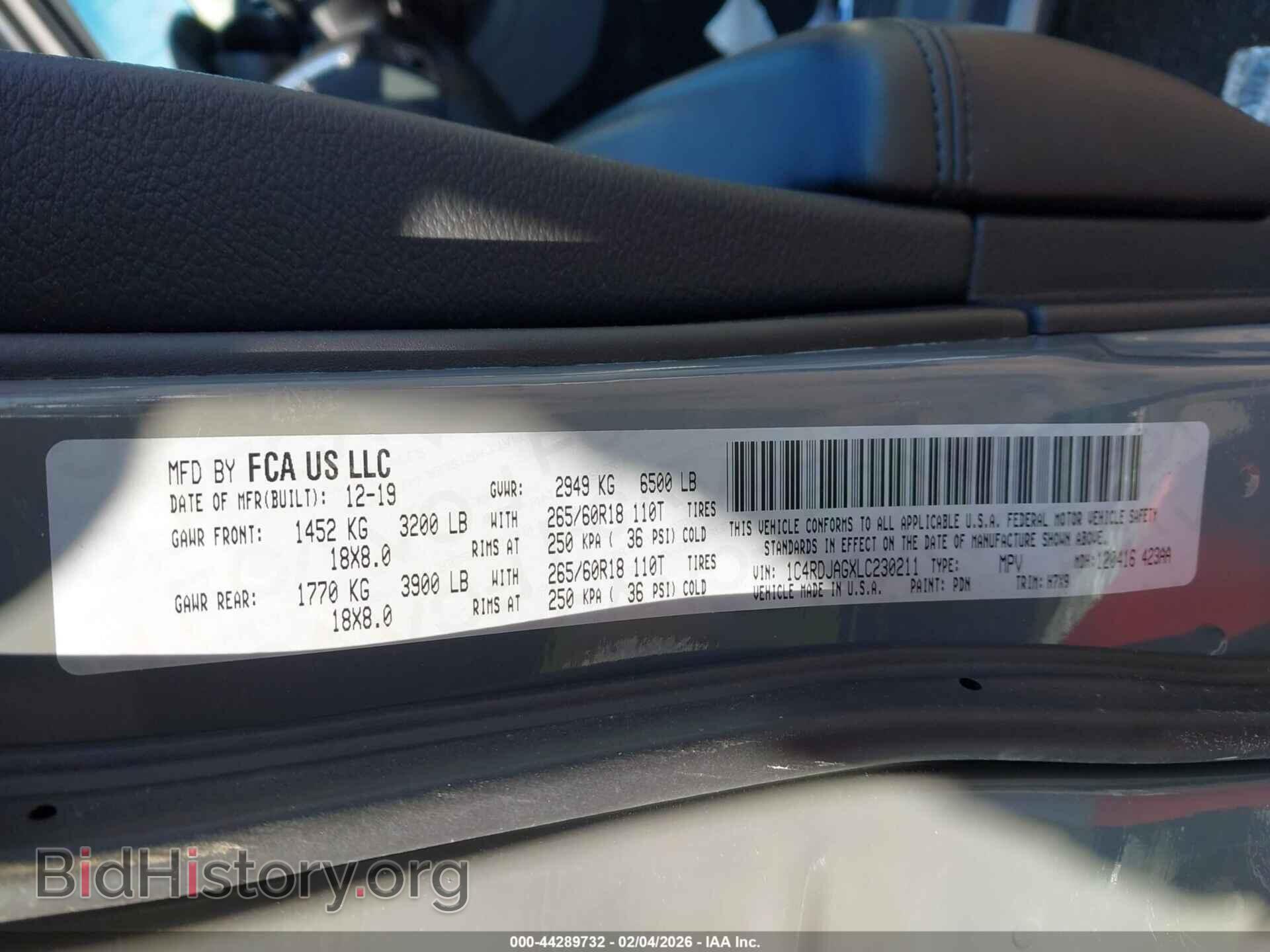 2020 DODGE DURANGO - VIN: 1C4RDJAGXLC230211 - Фото 9