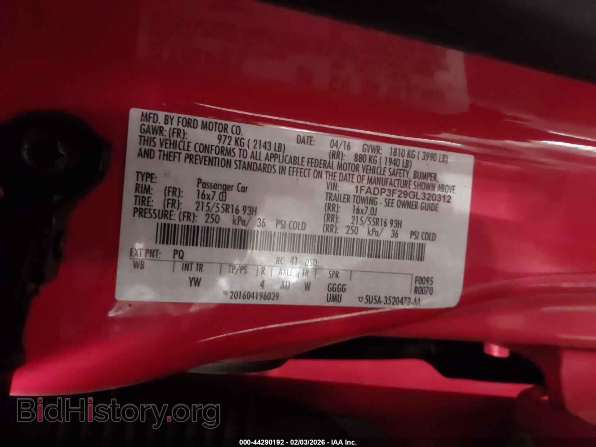 2016 FORD FOCUS - VIN: 1FADP3F29GL320312 - Фото 9