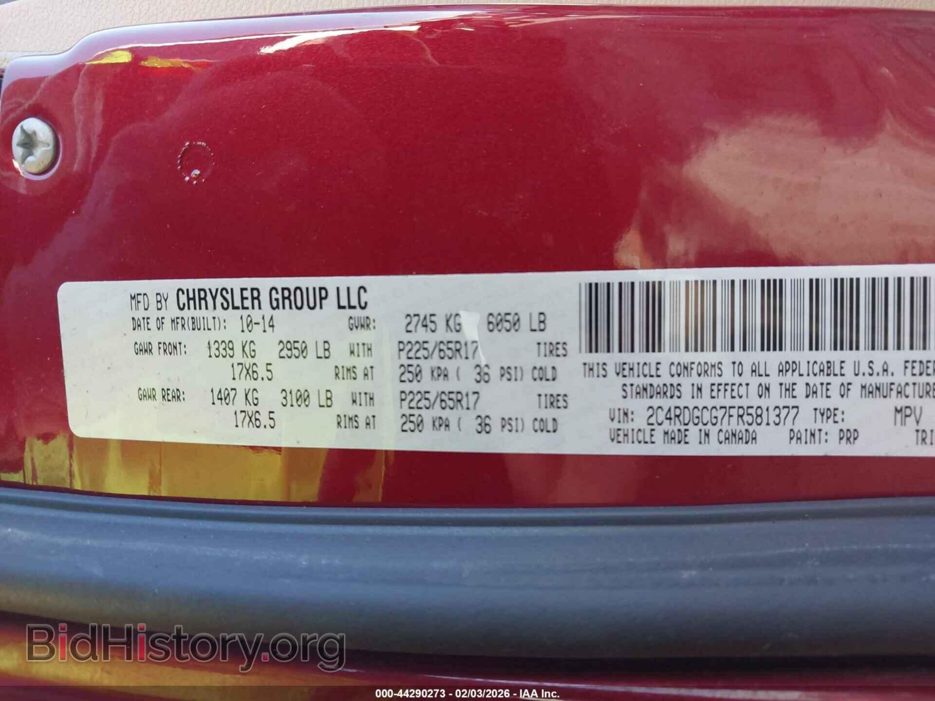 2015 DODGE GRAND CARAVAN - VIN: 2C4RDGCG7FR581377 - Фото 9
