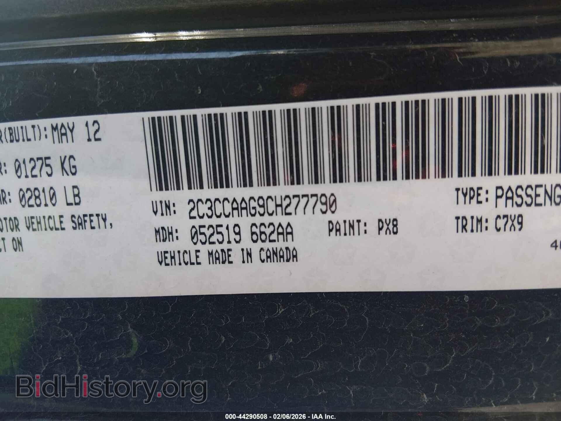 2012 CHRYSLER 300 - VIN: 2C3CCAAG9CH277790 - Photo 9