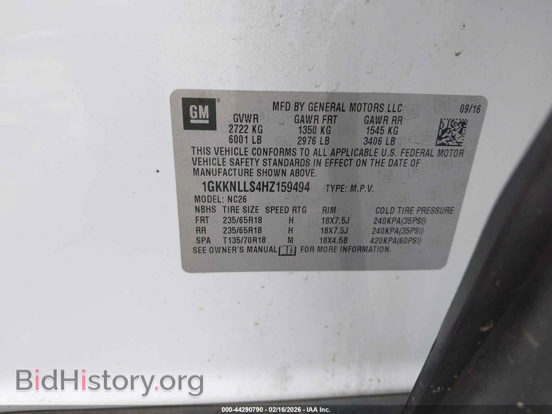 2017 GMC ACADIA - VIN: 1GKKNLLS4HZ159494 - Фото 9