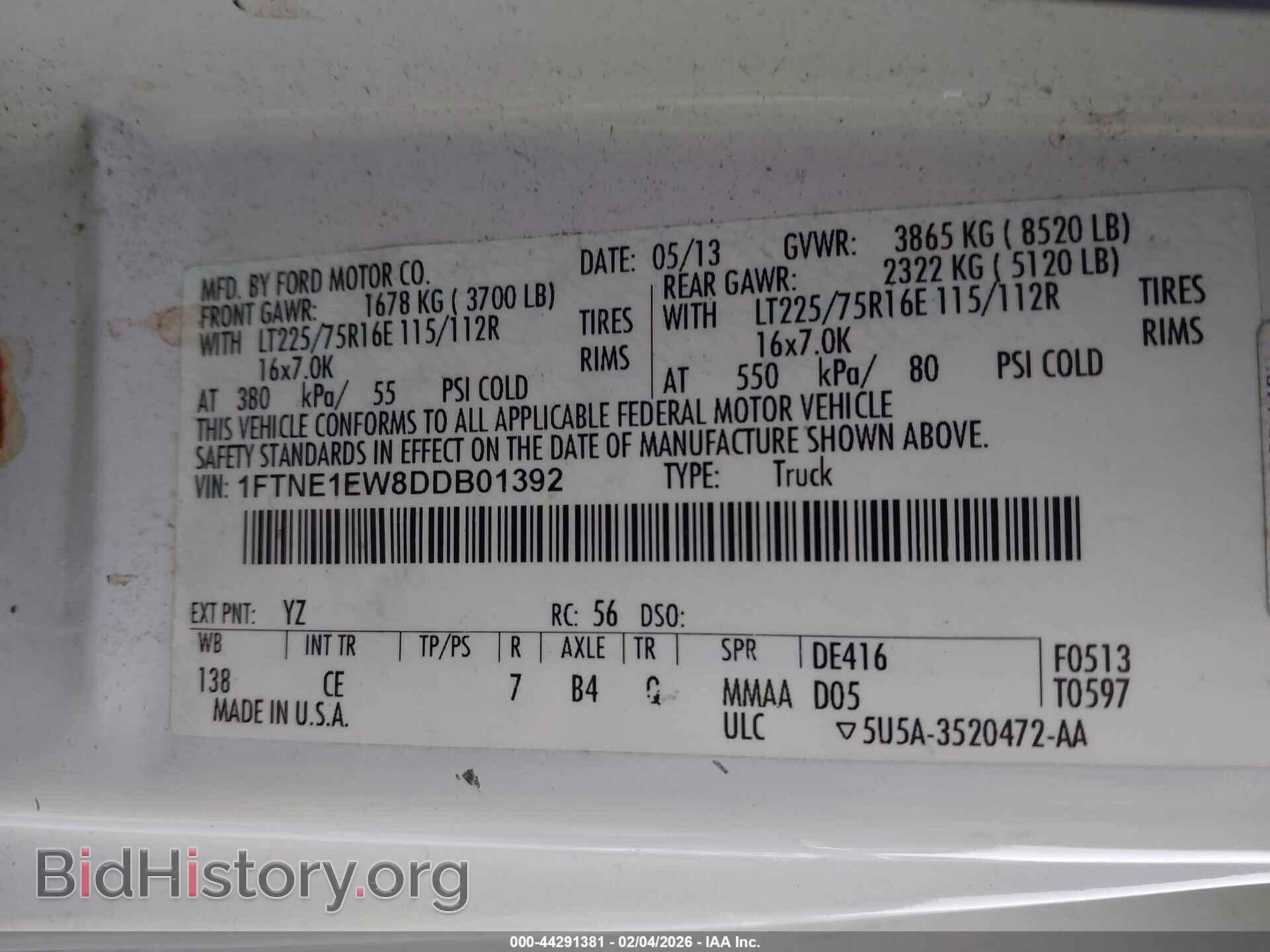 2013 FORD E-150 - VIN: 1FTNE1EW8DDB01392 - Фото 9
