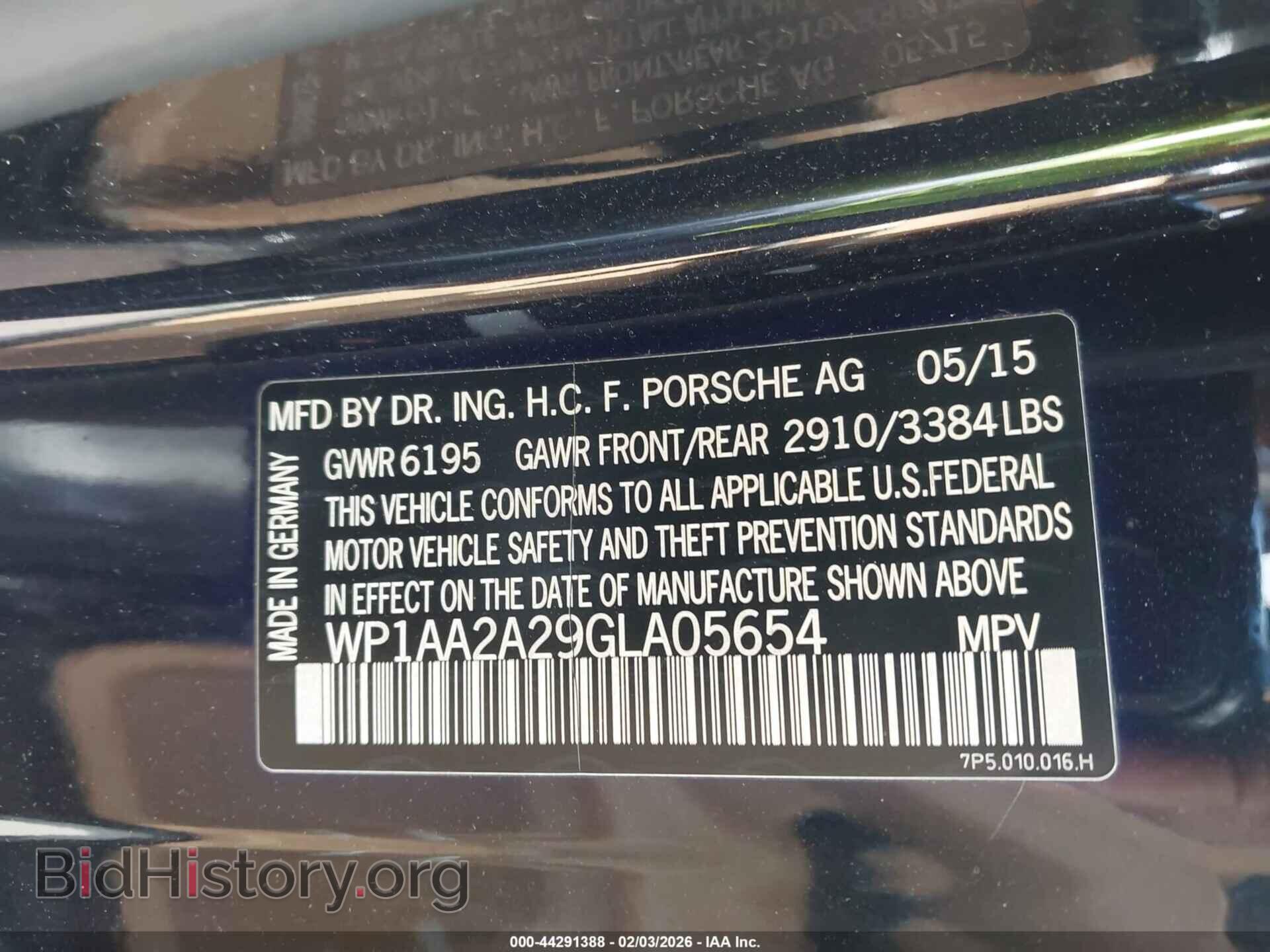 2016 PORSCHE CAYENNE - VIN: WP1AA2A29GLA05654 - Фото 9