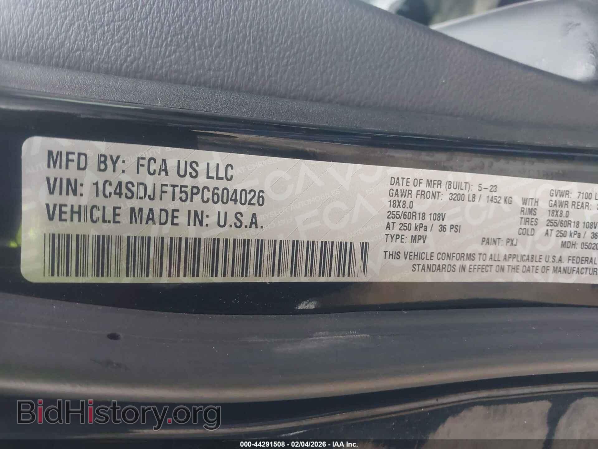 2023 DODGE DURANGO - VIN: 1C4SDJFT5PC604026 - Фото 9