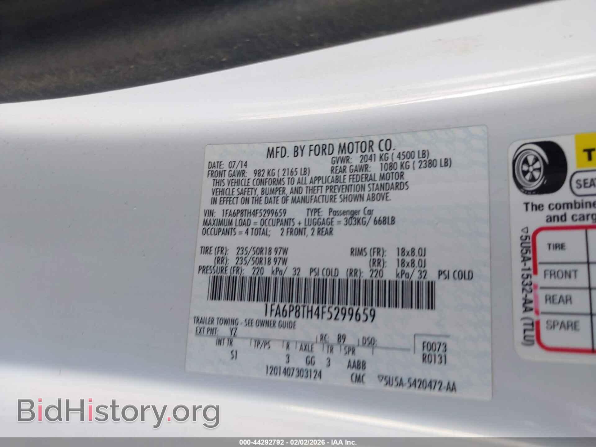 2015 FORD MUSTANG - VIN: 1FA6P8TH4F5299659 - Photo 9