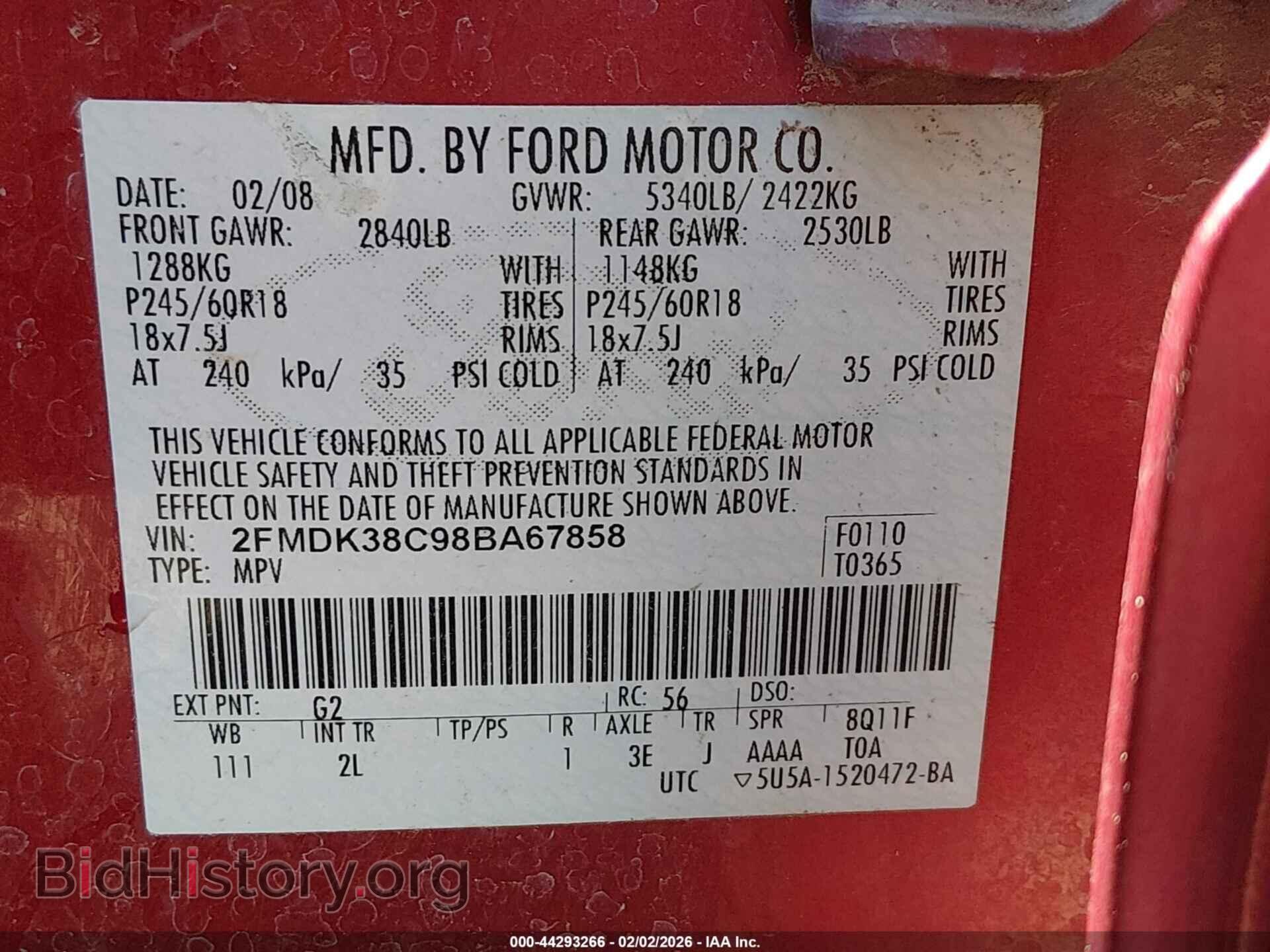 2008 FORD EDGE - VIN: 2FMDK38C98BA67858 - Photo 9