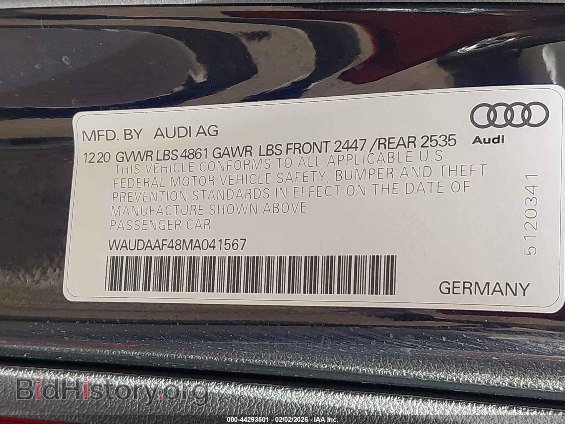 2021 AUDI A4 - VIN: WAUDAAF48MA041567 - Фото 9