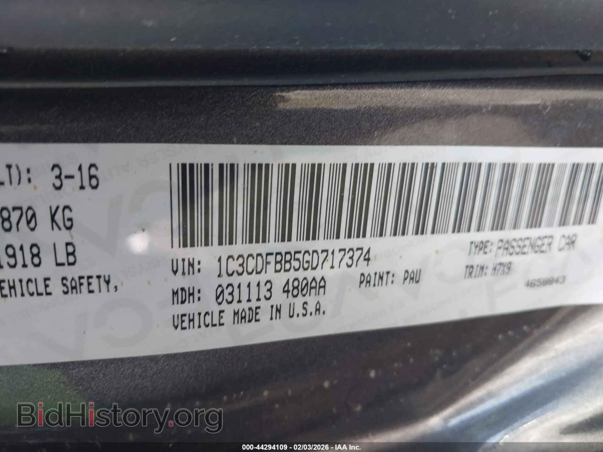 2016 DODGE DART - VIN: 1C3CDFBB5GD717374 - Photo 9