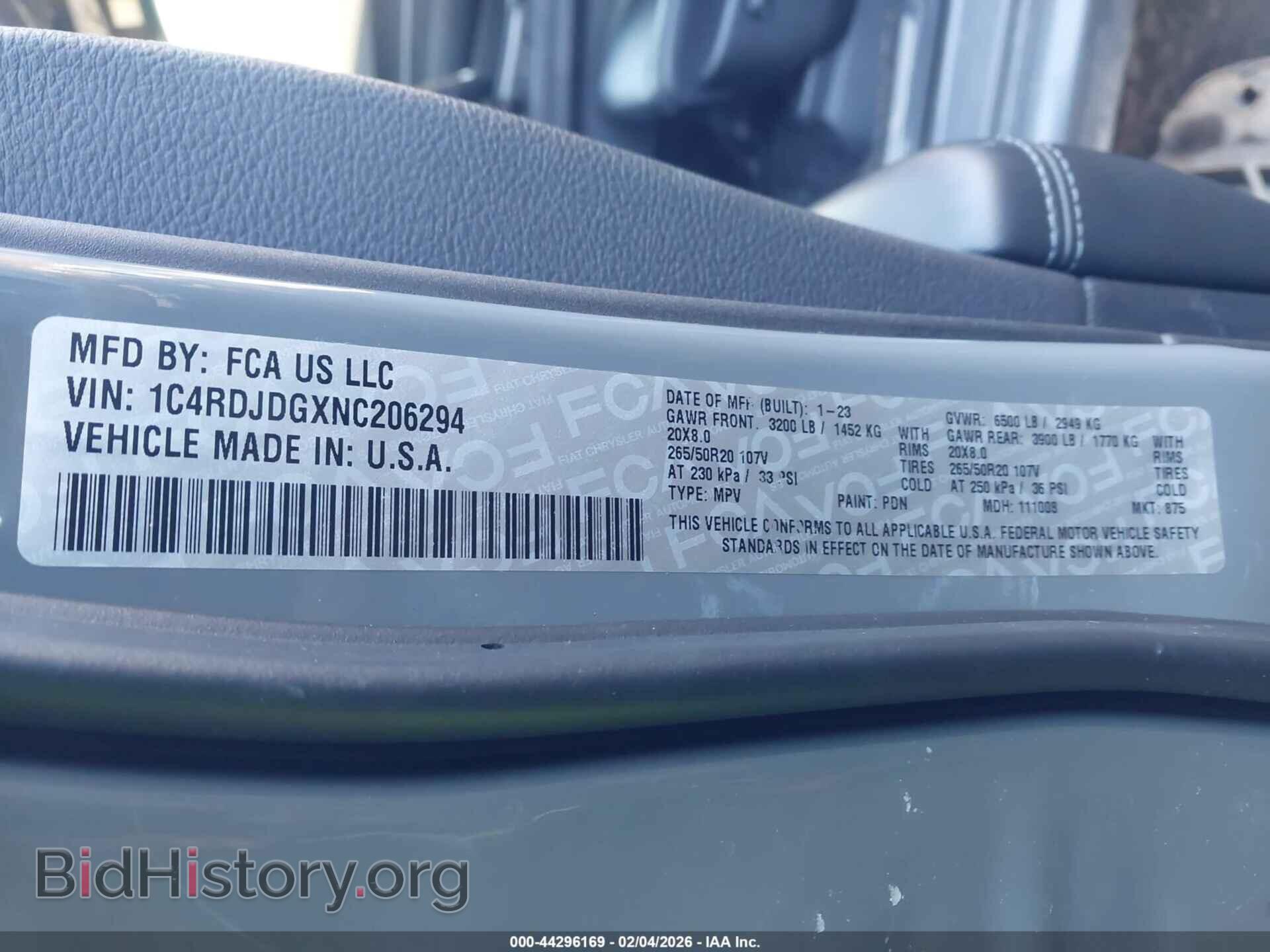2022 DODGE DURANGO - VIN: 1C4RDJDGXNC206294 - Фото 9