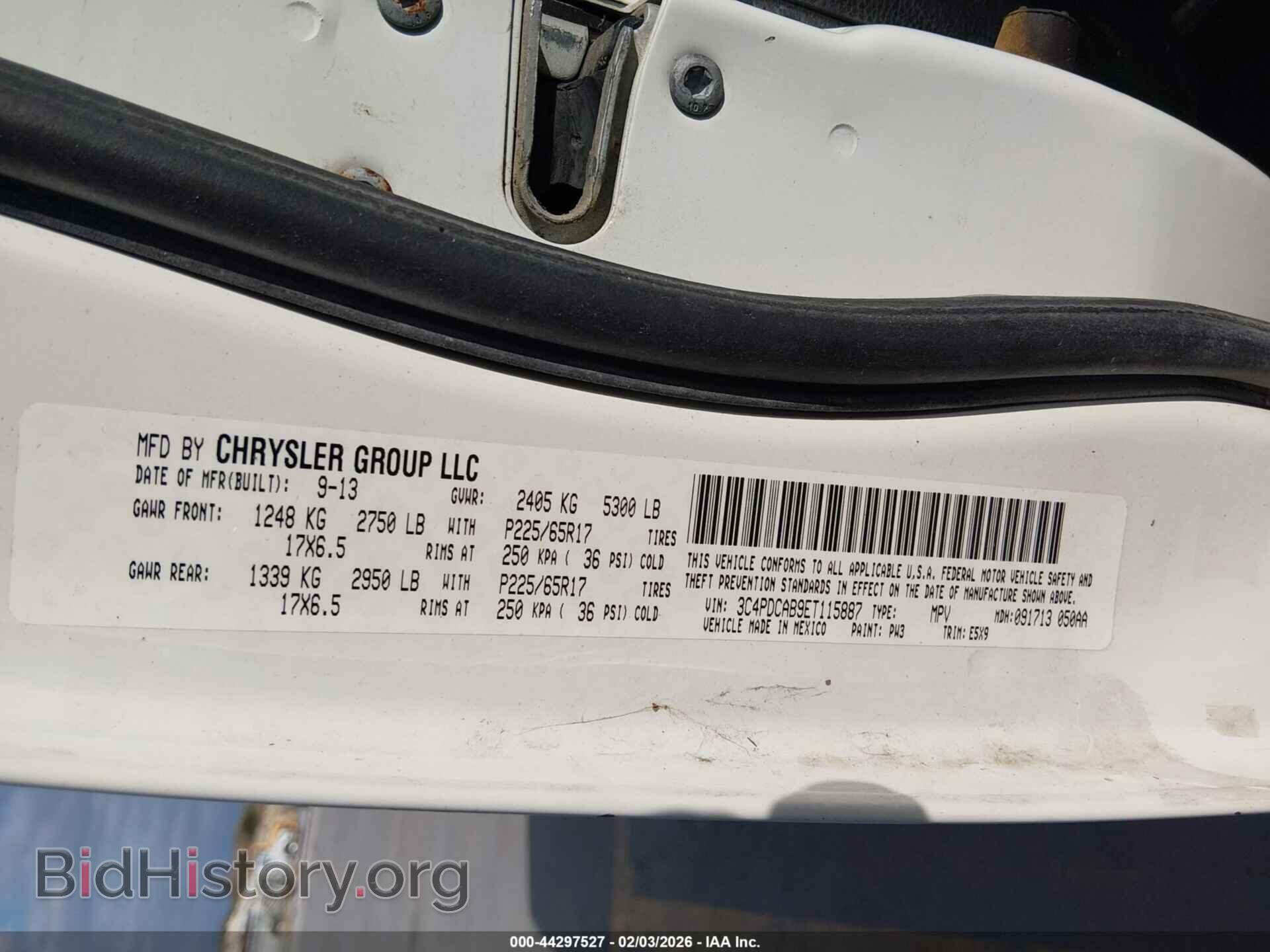 2014 DODGE JOURNEY - VIN: 3C4PDCAB9ET115887 - Фото 9