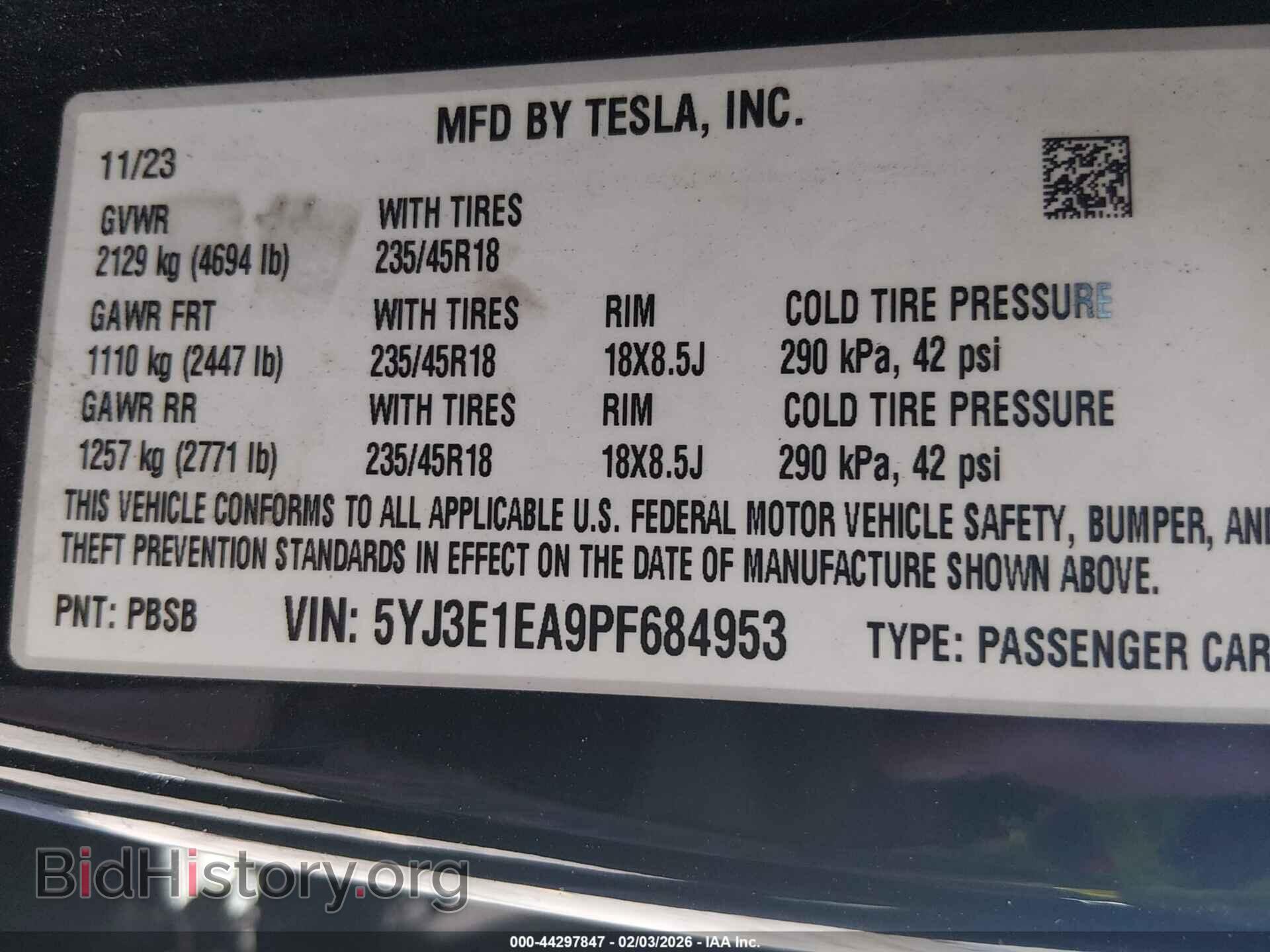 2023 TESLA MODEL 3 - VIN: 5YJ3E1EA9PF684953 - Фото 9