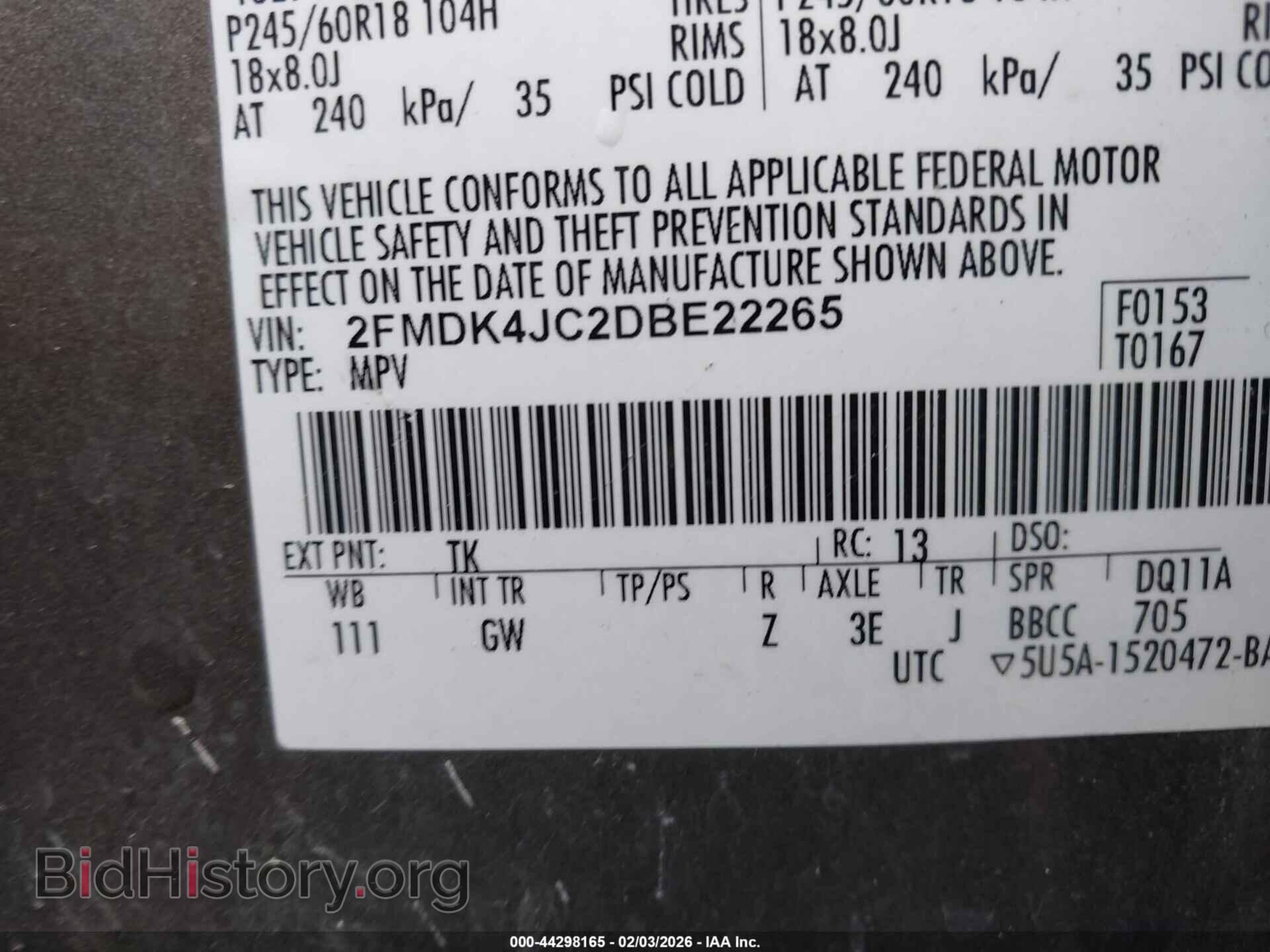 2013 FORD EDGE - VIN: 2FMDK4JC2DBE22265 - Фото 9