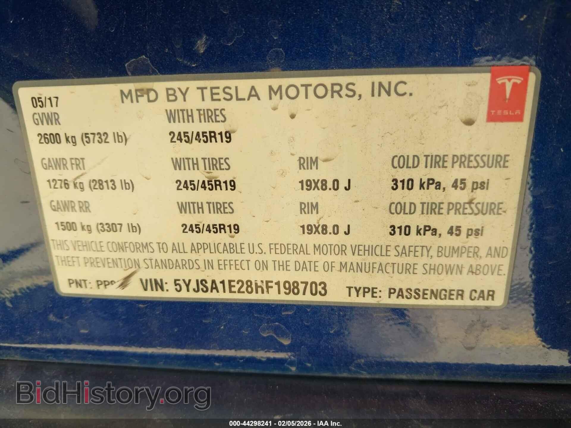 2017 TESLA MODEL S - VIN: 5YJSA1E28HF198703 - Photo 9