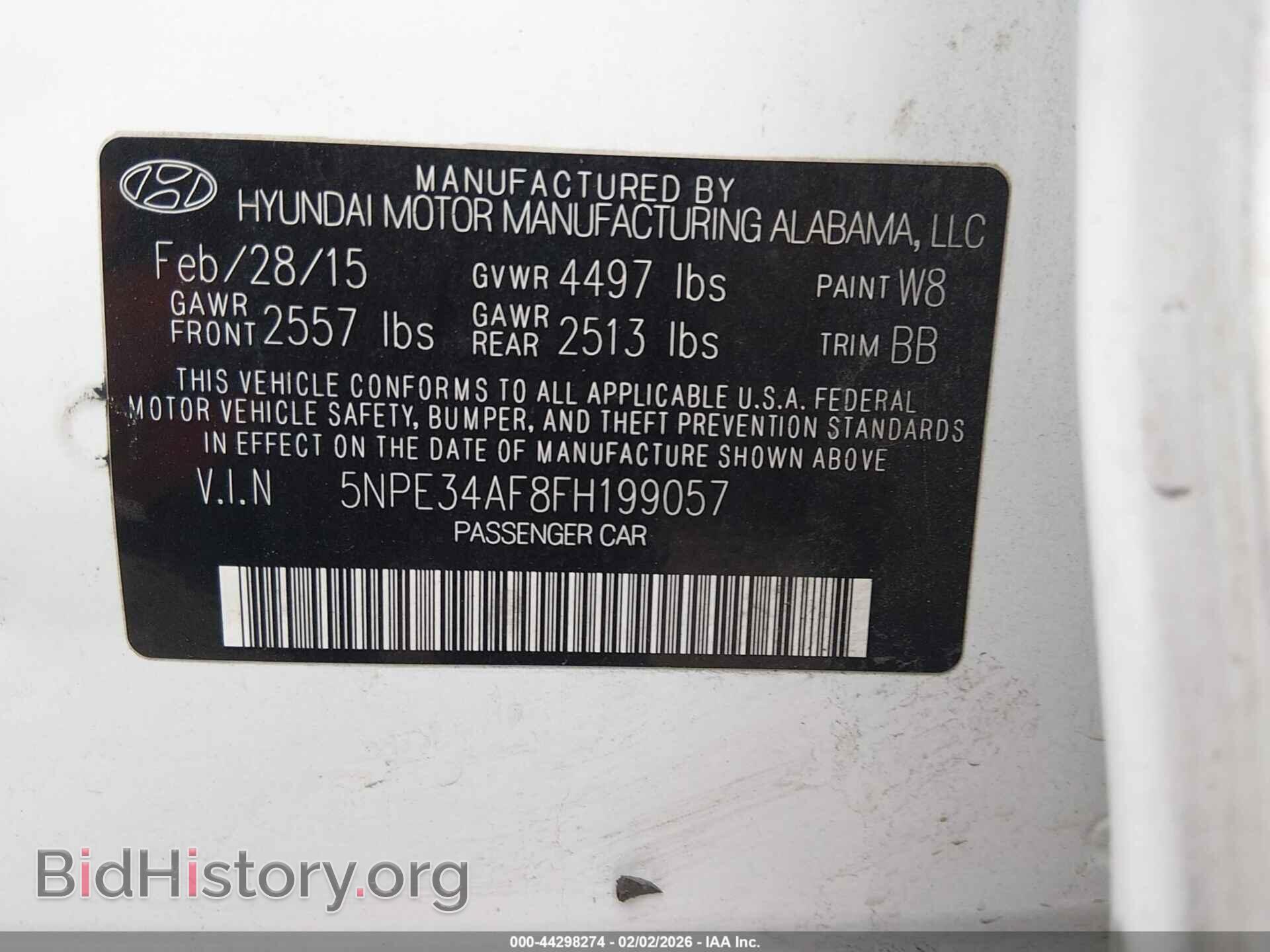 2015 HYUNDAI SONATA - VIN: 5NPE34AF8FH199057 - Фото 9