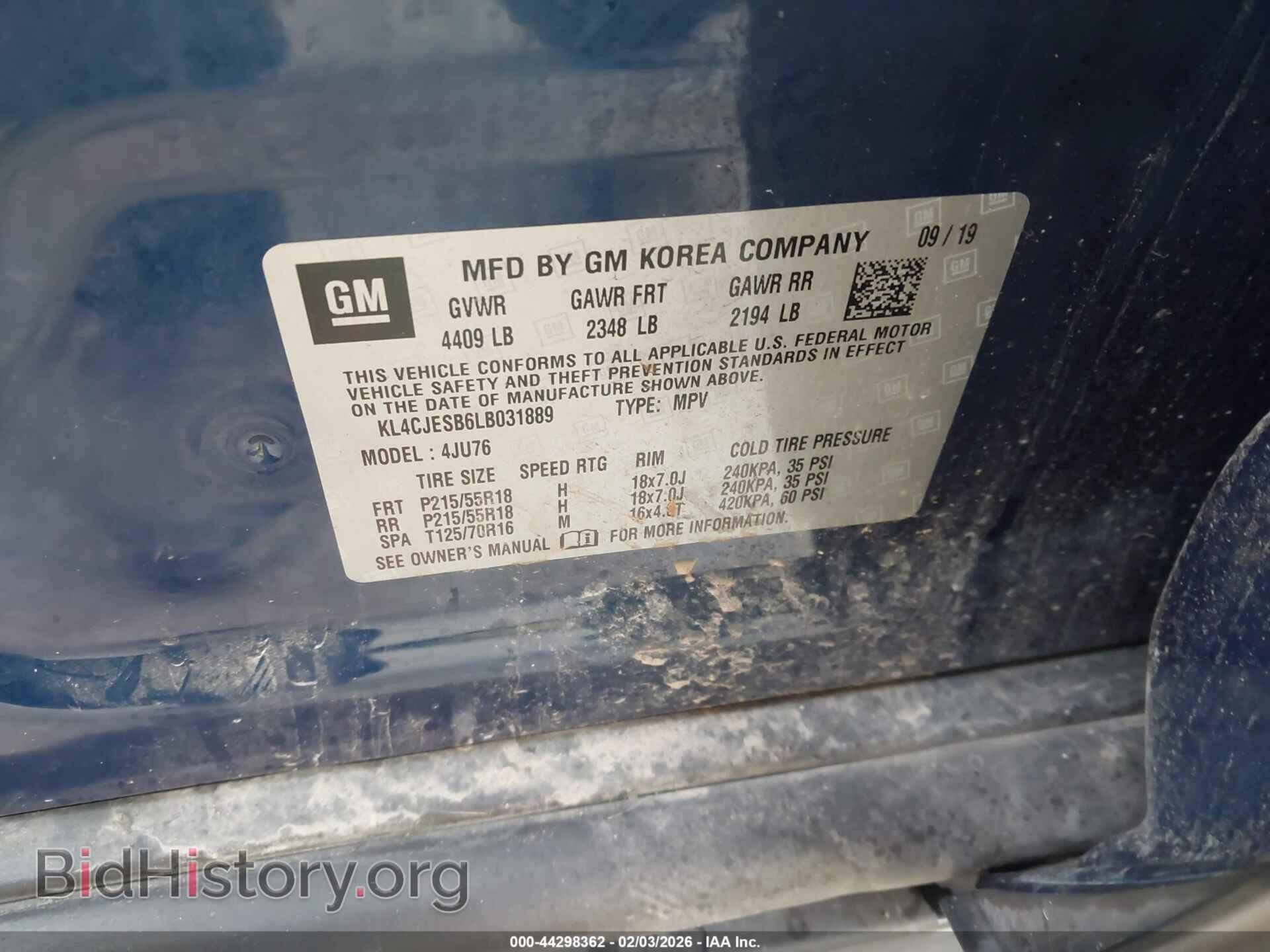 2020 BUICK ENCORE - VIN: KL4CJESB6LB031889 - Фото 9