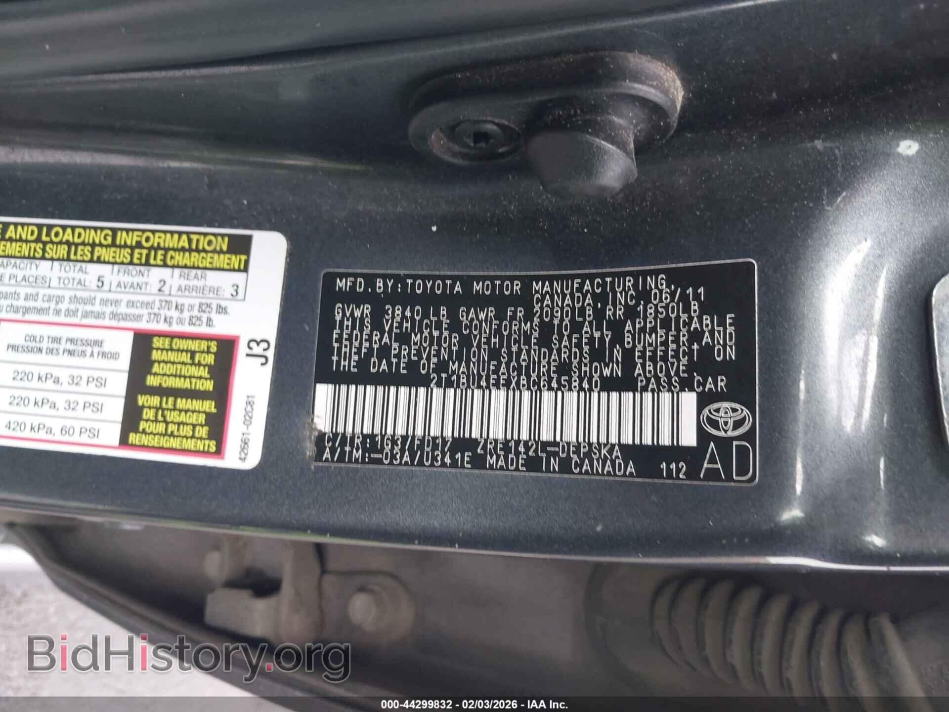 2011 TOYOTA COROLLA - VIN: 2T1BU4EEXBC645840 - Фото 9
