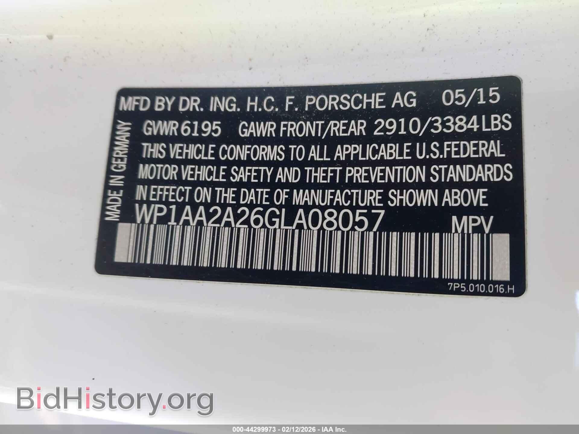 2016 PORSCHE CAYENNE - VIN: WP1AA2A26GLA08057 - Фото 9
