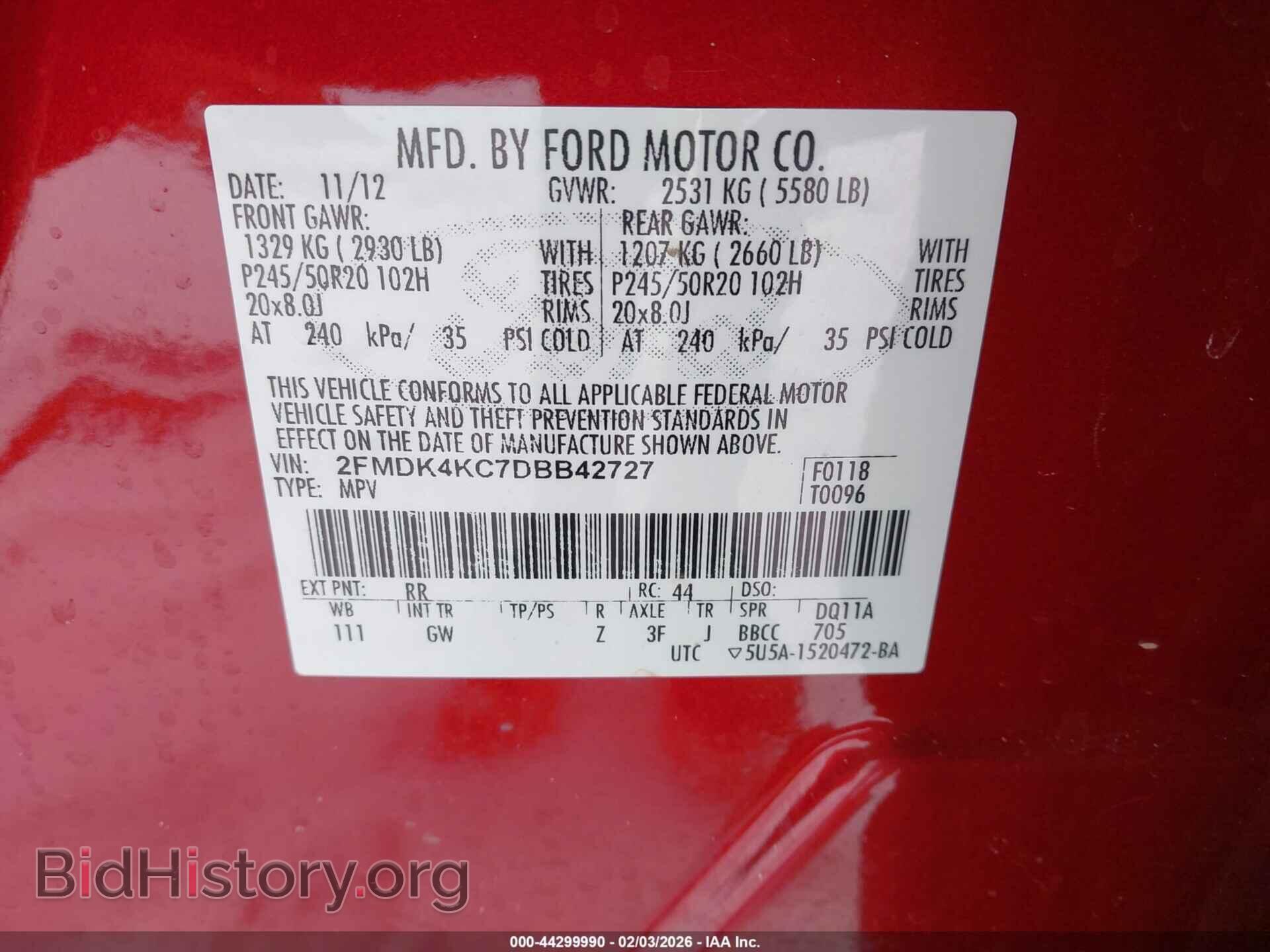 2013 FORD EDGE - VIN: 2FMDK4KC7DBB42727 - Фото 9