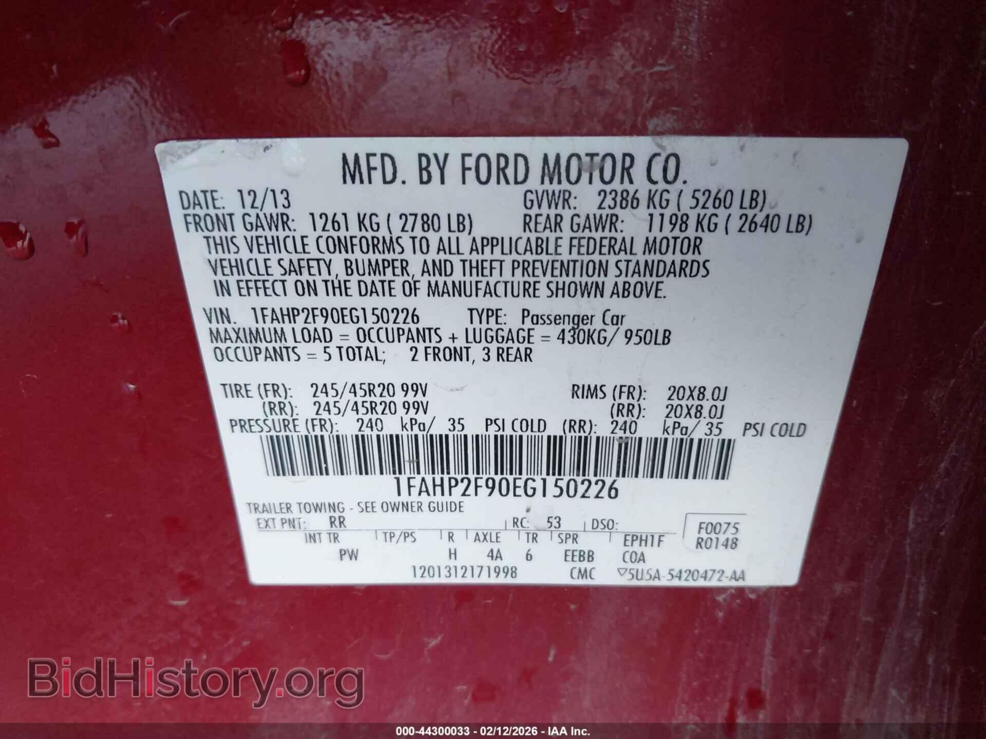 2014 FORD TAURUS - VIN: 1FAHP2F90EG150226 - Фото 9