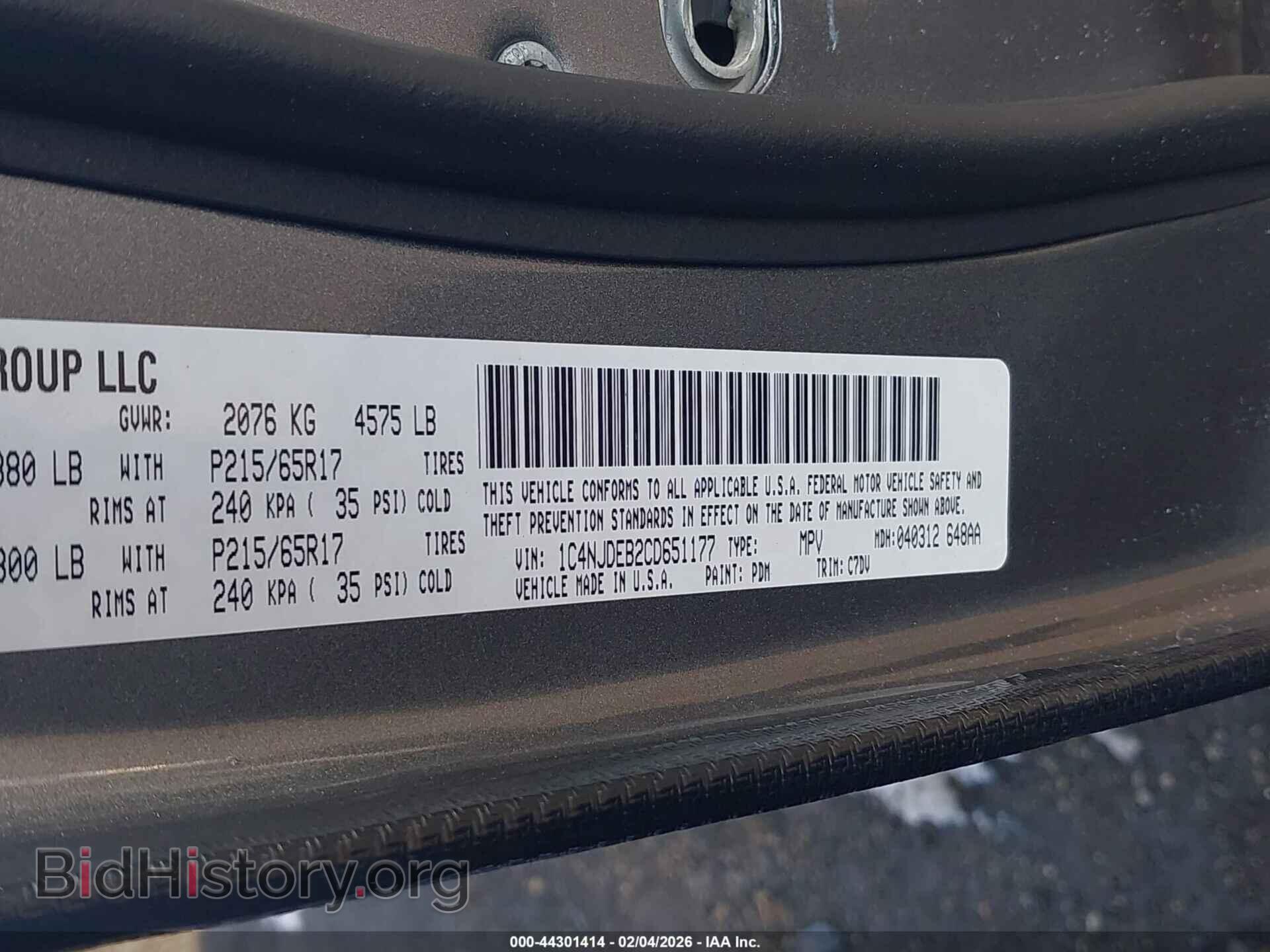 2012 JEEP COMPASS - VIN: 1C4NJDEB2CD651177 - Photo 9